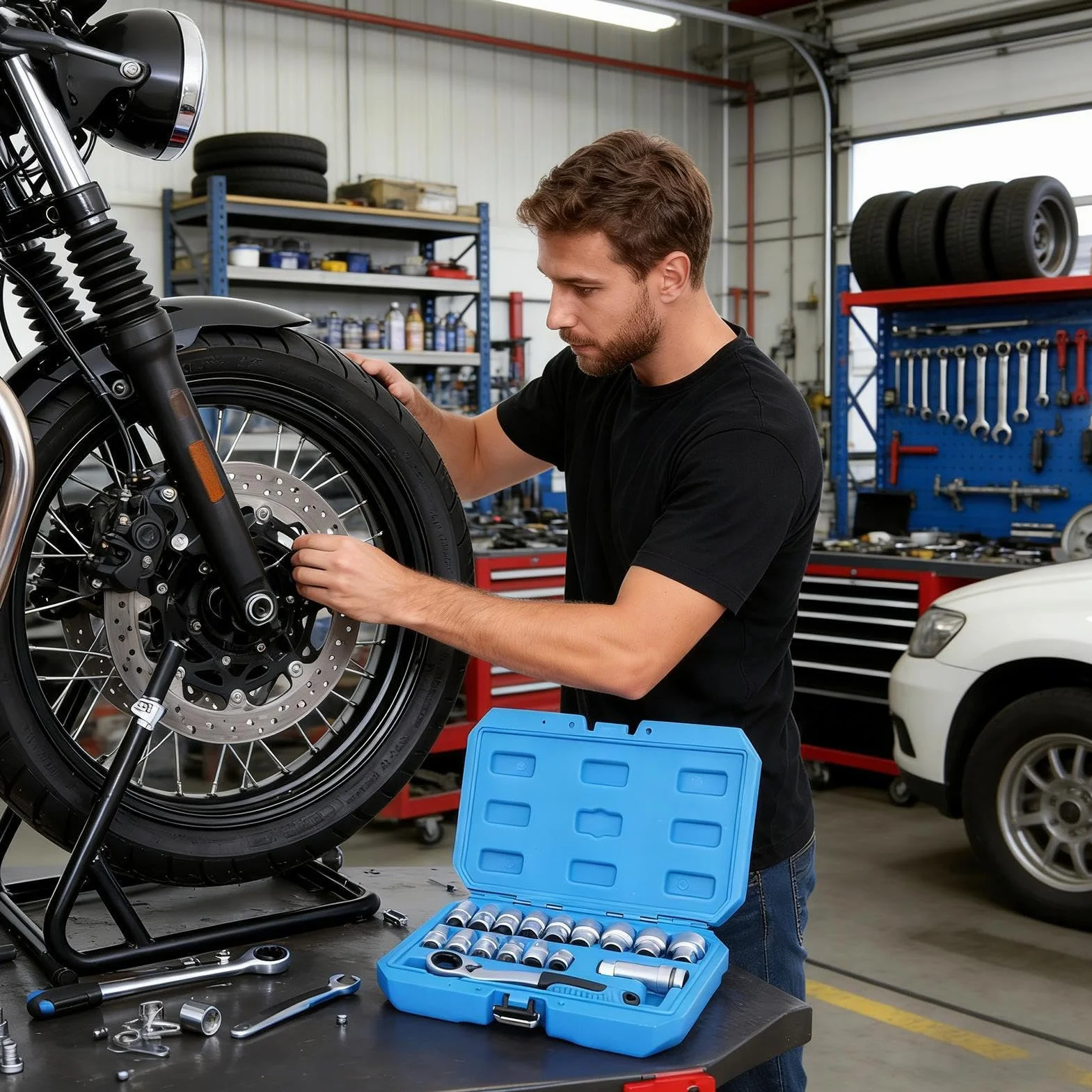 Generisch Klucz nasadowy do naprawy z bitem nasadowym | Klucz nasadowy do samochodu gospodarstwa domowego, pojazdów silnikowych, warsztatu, mechaników, narzędzi rowerowych