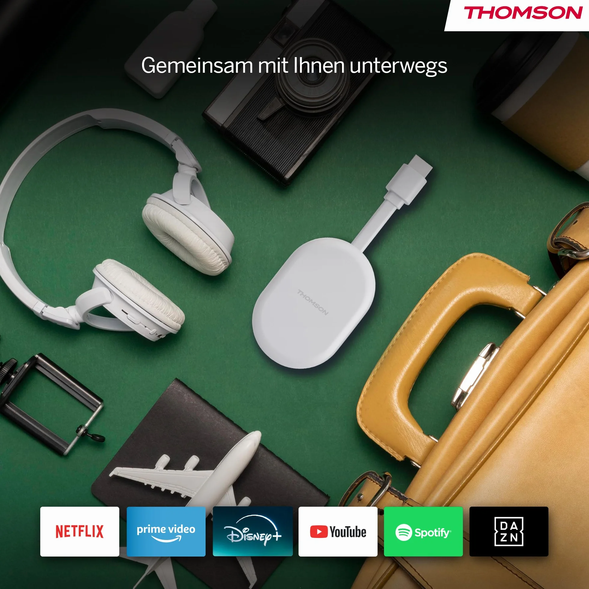 Thomson Go Cast 152 Przystawka Streamingowa 4K UHD Google TV, Sterowanie Głosowe, Dolby Atmos, HDR10, 32 GB