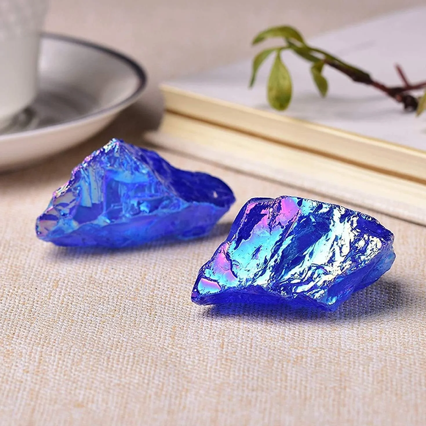 Namvo 2 szt. naturalny kryszta? surowy kamień galwanizowany kwarc okazy szorstki ruda mineralny kamień szlachetny akwarium dekoracja energia DIY prezent