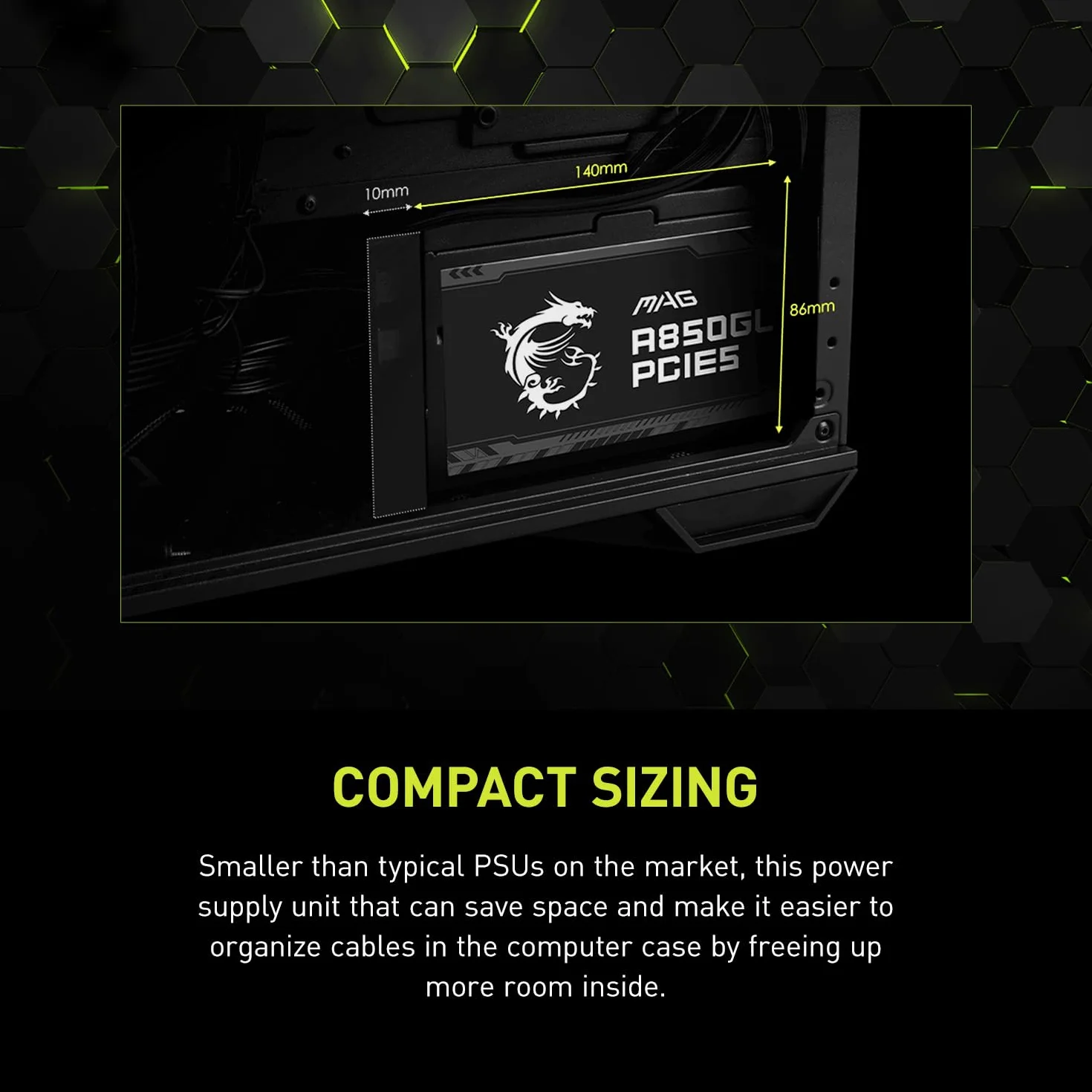 MSI MAG A850GL PCIE 5 ATX 3.0 zasilacz gamingowy 850W 80 Plus Gold modułowy