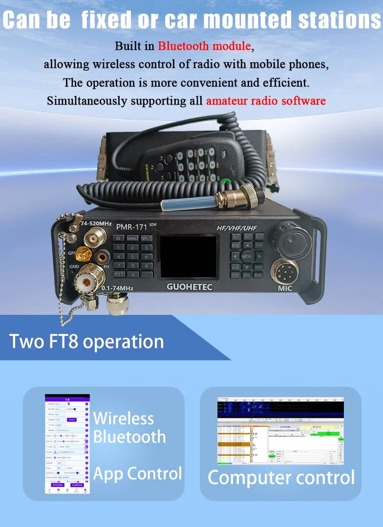Generic PMR-171 Wszechzakresowy Przenośny Radioodbiornik SDR SSB UHF VHF AM FM RTTY DMR CW 100K-2GHZ 20W (Standard) Z dodatkową torebką UV z antenną