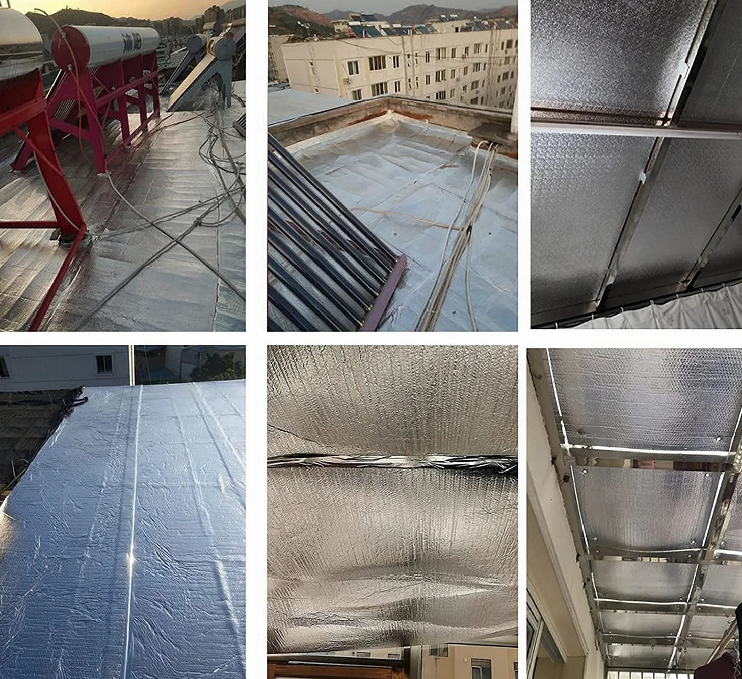 Samoprzylepna aluminiowa folia bąbelkowa rolka izolacyjna odbijająca ciepło szopa izolator drzwi garażowych 1 x 8 m
