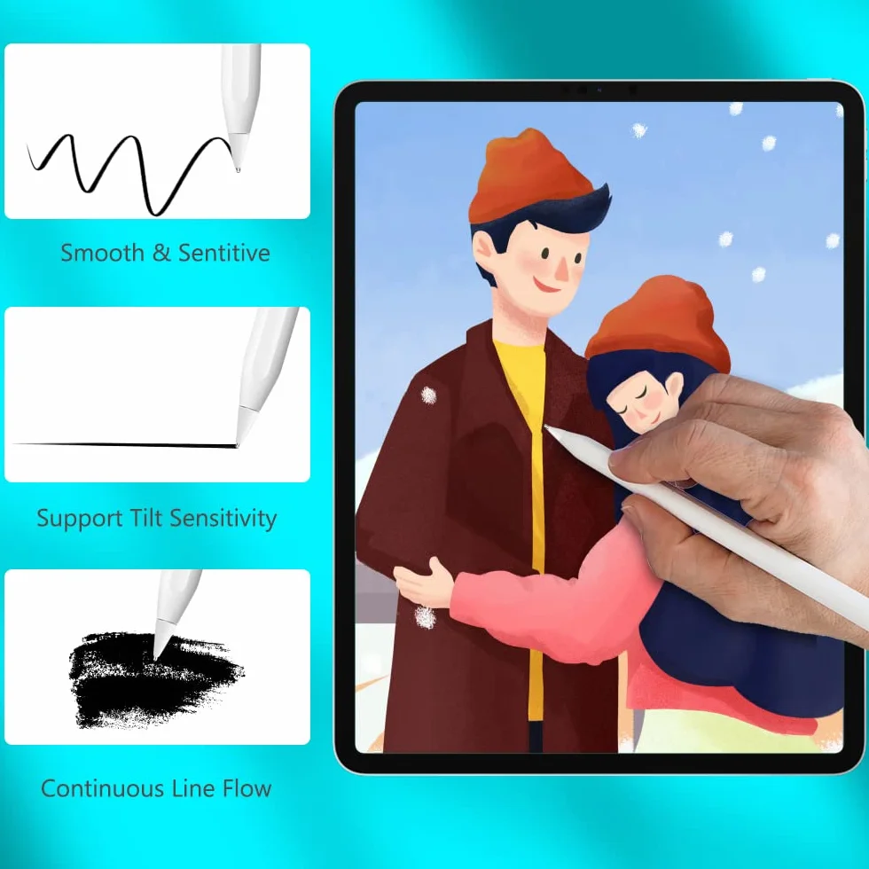 flintronic Końcówki kompatybilne z ołówkiem Apple iPad Pro, 4 opakowania końcówek zamiennych do Apple Pencil 2. generacji i 1. generacji, końcówki wymienne do iPada Pro iPencil, białe