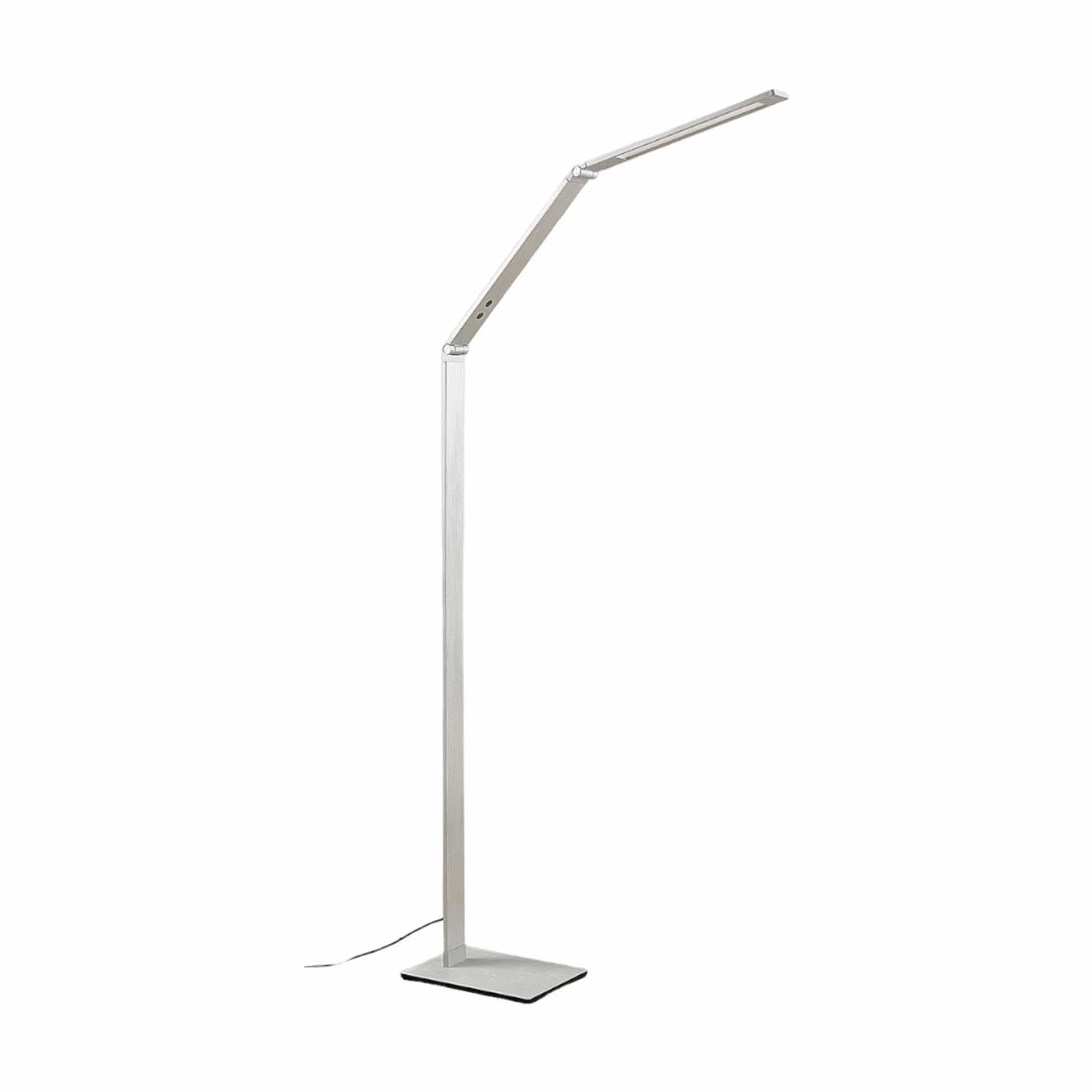 Lucande lampa podłogowa LED 'Nicano' z możliwością ściemniania, styl nowoczesny, m. in. do biura, kolor aluminiowy, szary, cynkowy, aluminium