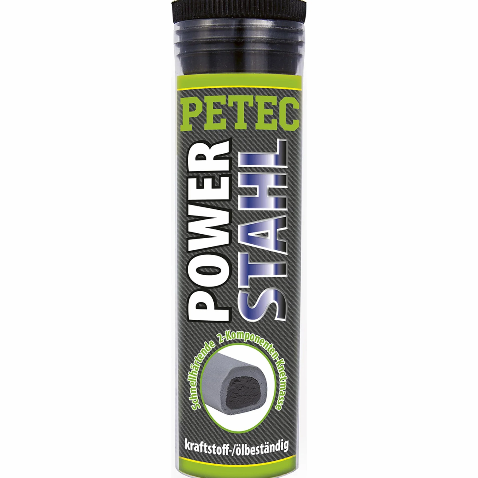 Petec Power 97350 masa do plasteliny ze stali epoksydowej, suszenie na powietrzu, 2 komponenty, klej do uszczelniania, napełniania, klejenia. Metal epoksydowy Putty do naprawy plasteliny, 50 g