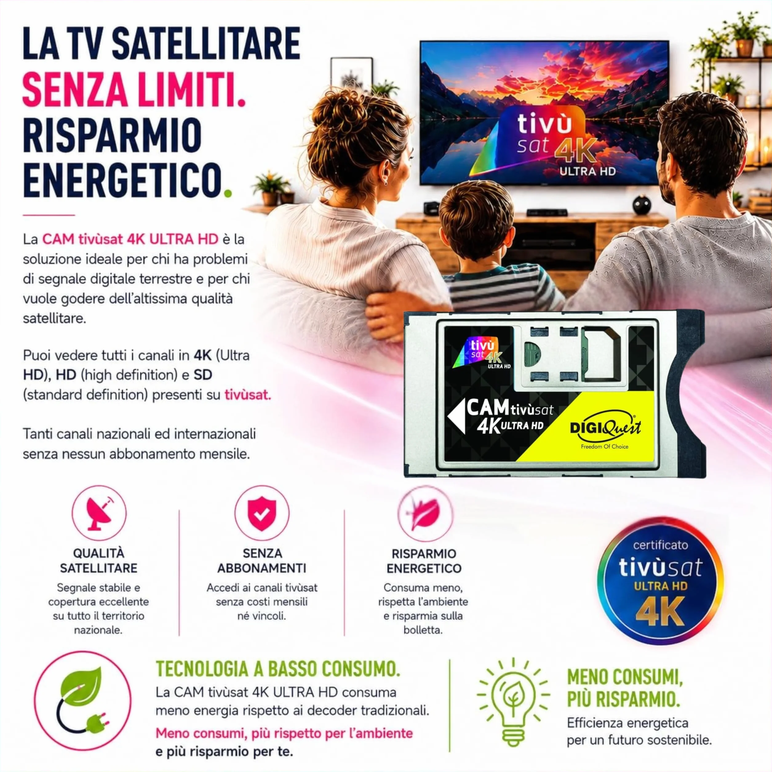 Digiquest Karta pamięci CAM Tivùsat 4K Ultra HD