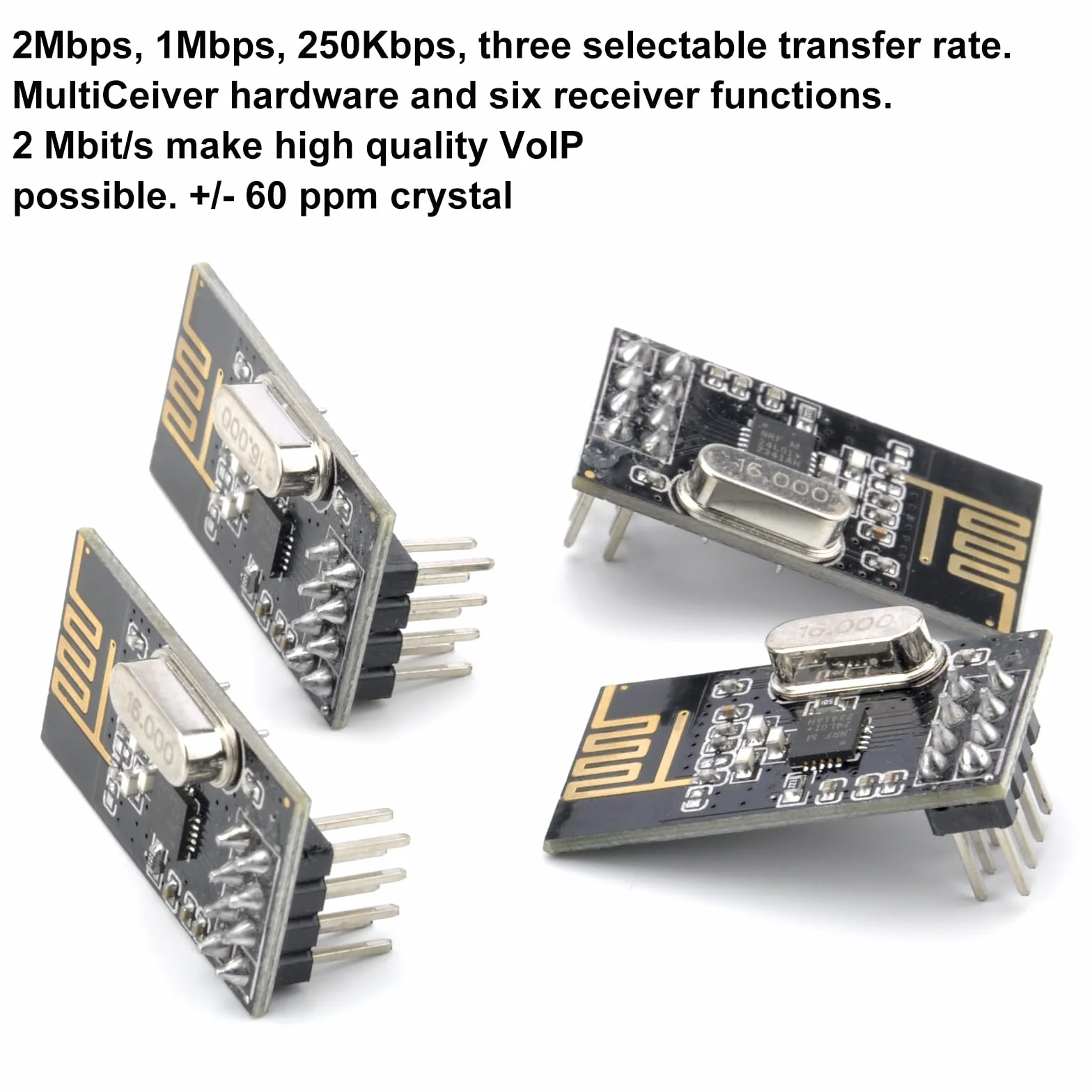 HENGBIRD 4 szt. nRF24L01 + bezprzewodowy moduł nadawczo-odbiorczy NRF24L01 + 2.4G Wireless Transceiver Radio Transceiver RF PI ARM Model Wireless 200M komunikacyjny