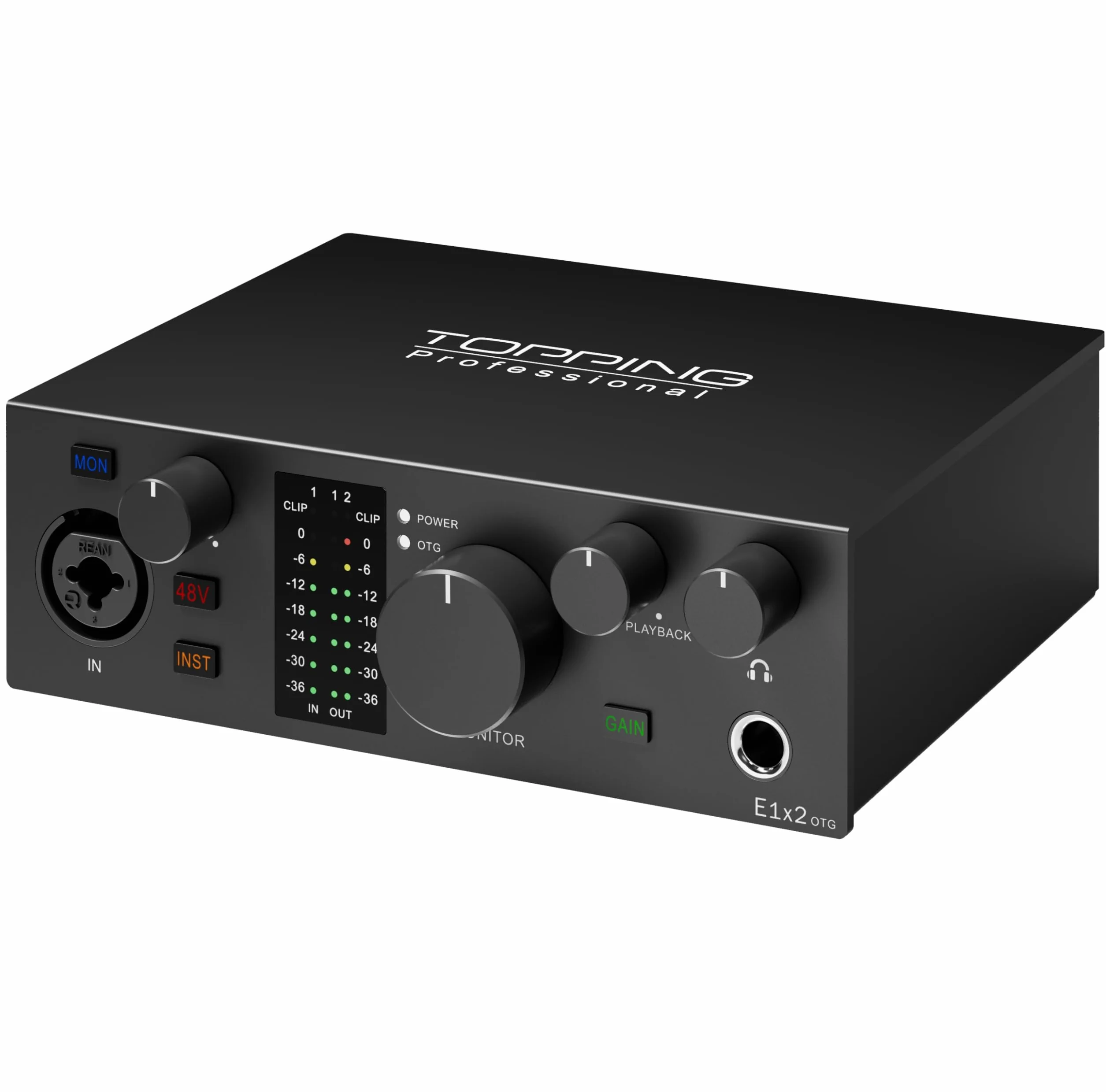Topping Professional E1x2 OTG interfejs audio wzmacniacz słuchawkowy czarny