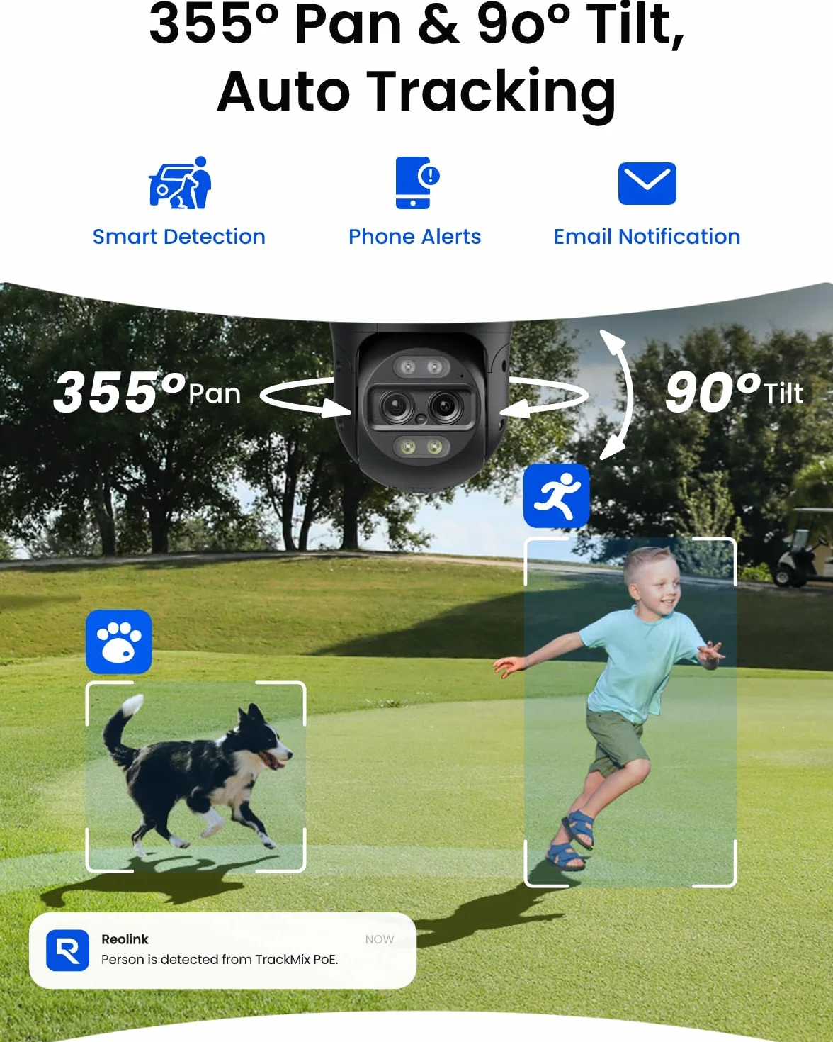 Reolink TrackMix PoE Kamera Bezpieczeństwa 4K Dual-Lens PTZ z 6-krotnym Zoomem Hybrydowym, Obrotem 355°, Pochyleniem 90°