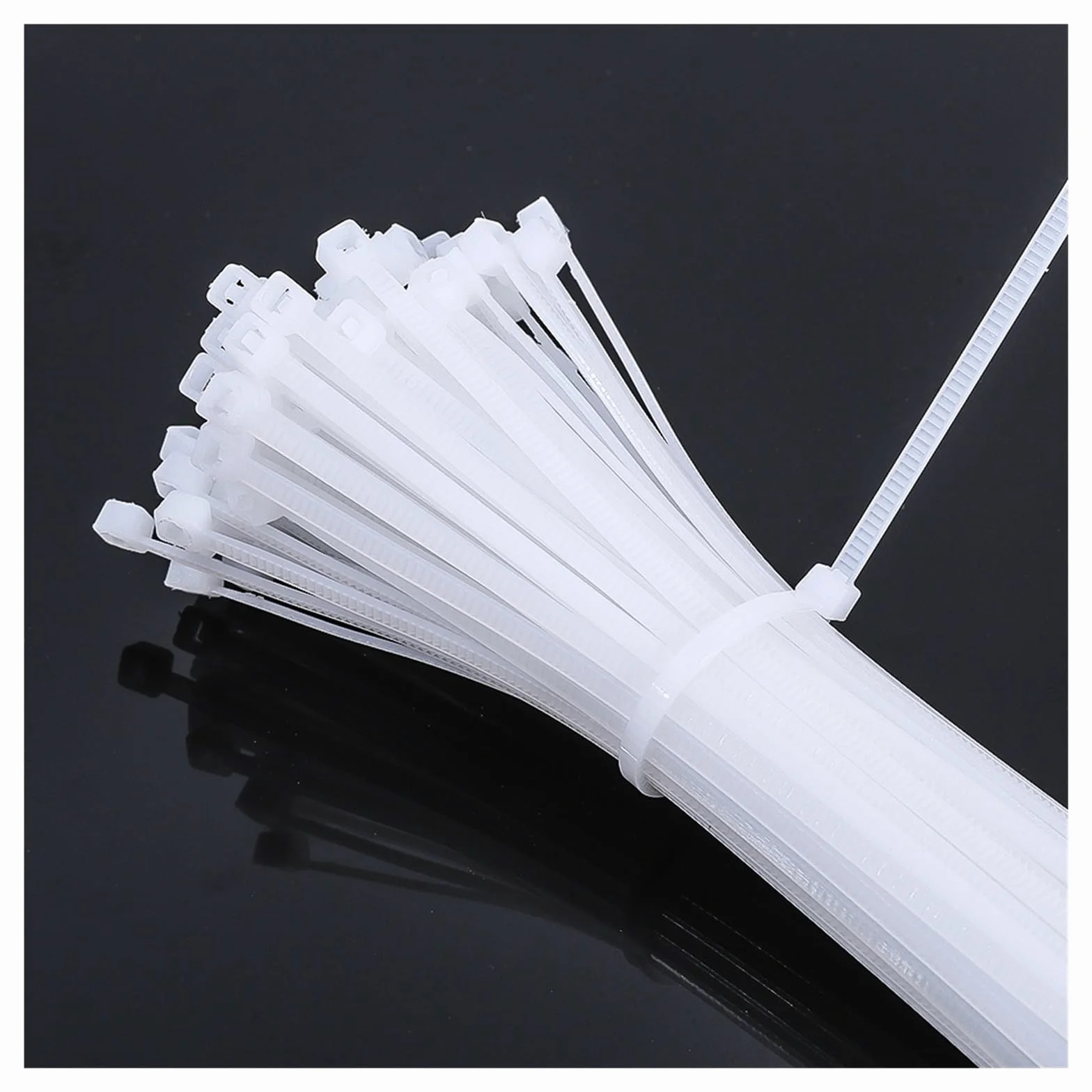 Długie opaski kablowe o dużej wytrzymałości, plast 300/100 szt. Samozamykające się plastikowe opaski nylonowe Odłączany kabel(Black,3X150MM)
