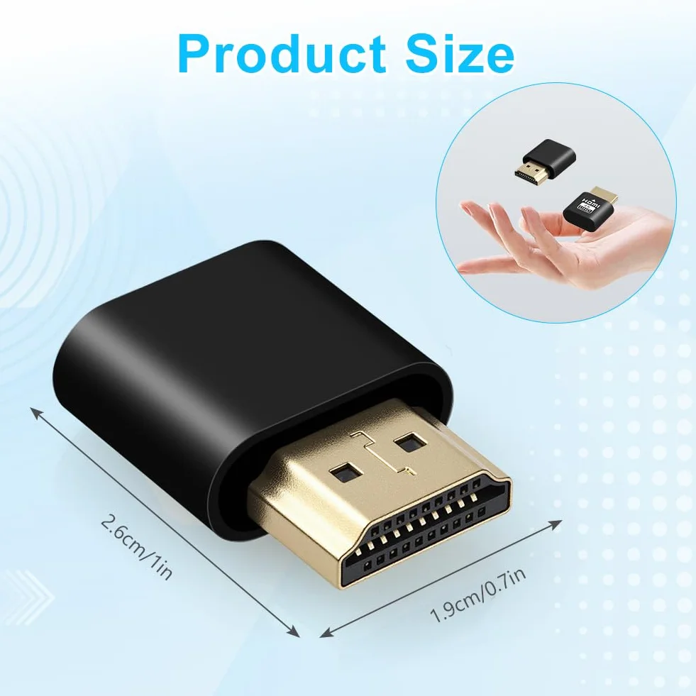 AXFEE HDMI Dummy Plug Emulator wyświetlania, Wirtualne gniazdo HDMI 4K, bezgłośny emulator wyświetlacza z duchem Premium Aluminum PC (pasuje do zestawu Headless-1920x1080@ 60Hz-1Pack)