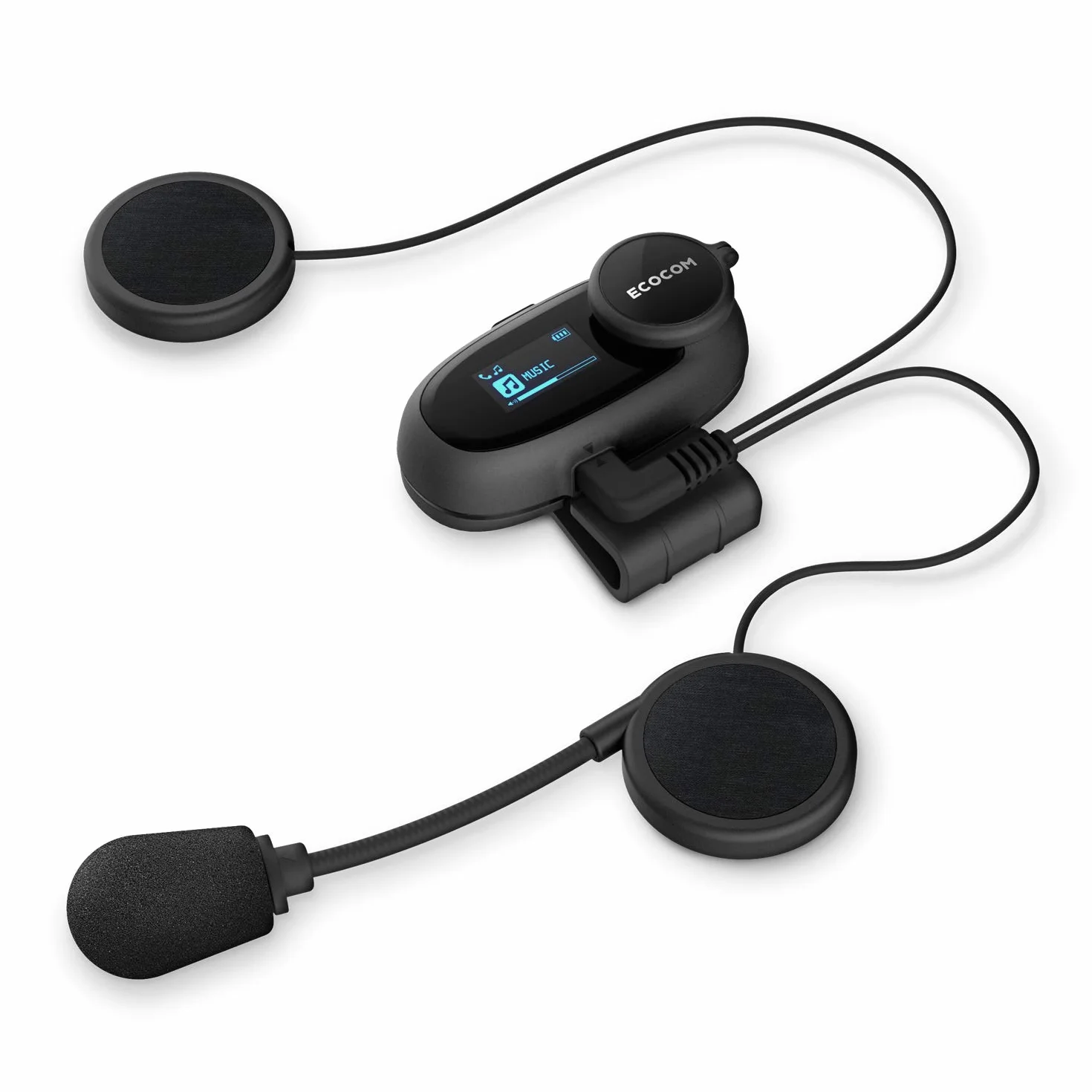 ECAS01D kask motocyklowy Bluetooth interkomowy system komunikacji zestaw słuchawkowy, czas rozmów 8 godzin, tarcza do biegania, zasięg interkomu 1 km, kontrola hałasu, radio FM, dwupak