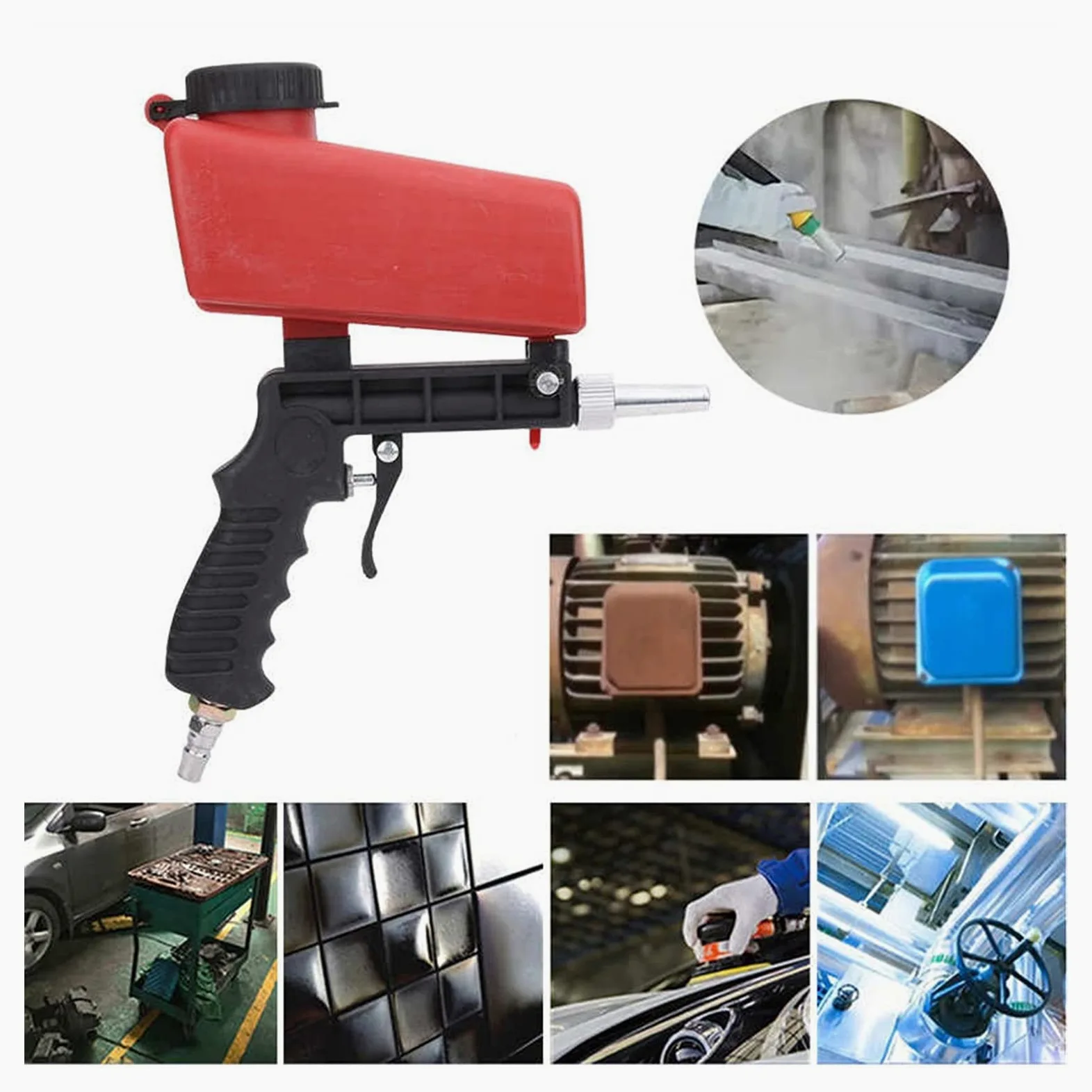 Pistolet natryskowy pistolet pneumatyczny pistolet do piaskowania mała ręczna maszyna do piaskowania narzędzie do piaskowania 90PSI pistolet do malowania regulowana maszyna do natrysku piaskarki