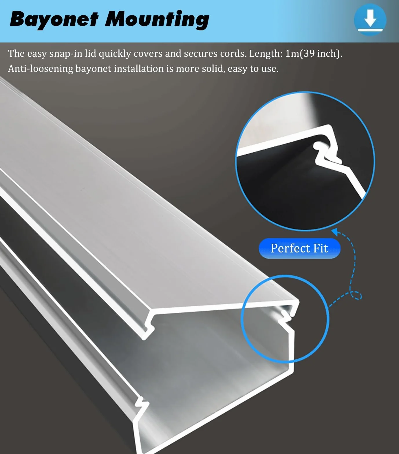 Cord Cable Wire Cover Aluminiowe kanały druciane Osłona przewodu kablowego Bieżnia, 4 sztuki Małe, duże, wodoodporne zarządzanie ukrywaniem przewodu elektrycznego((1.57x0.98in)40x25mm)