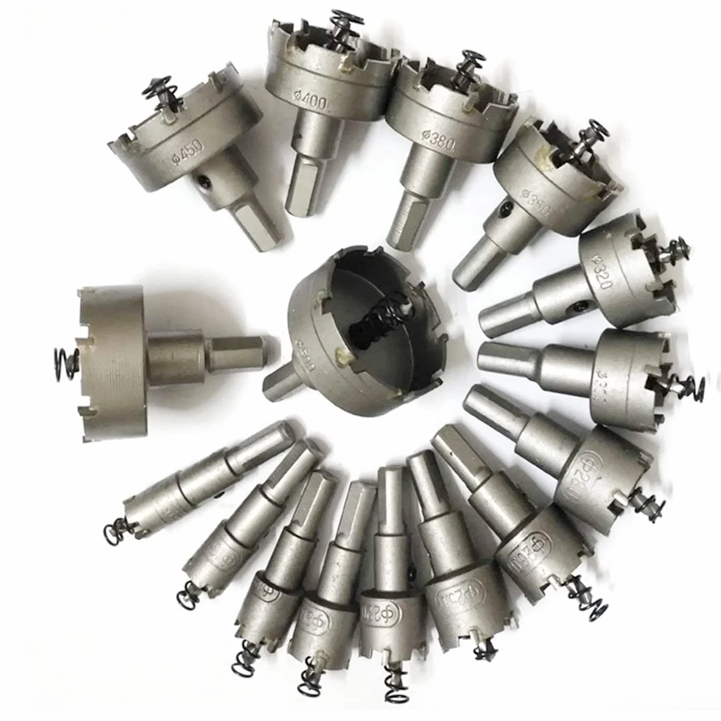 Zestaw 23 otwornic z twardego metalu 16 mm - 100 mm TCT otwornice z twardego metalu ze stali nierdzewnej, do otwornic do metalu, do stali nierdzewnej, żelaza, miedzi