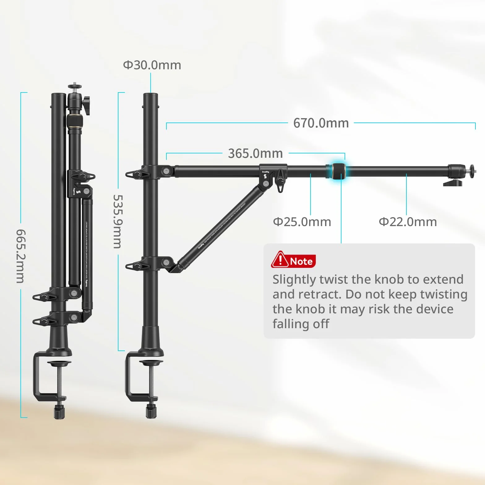 SMALLRIG Triangle Camera Desk Mount 3kg Uchwyt Kamery z Głowicą Kulową 4304