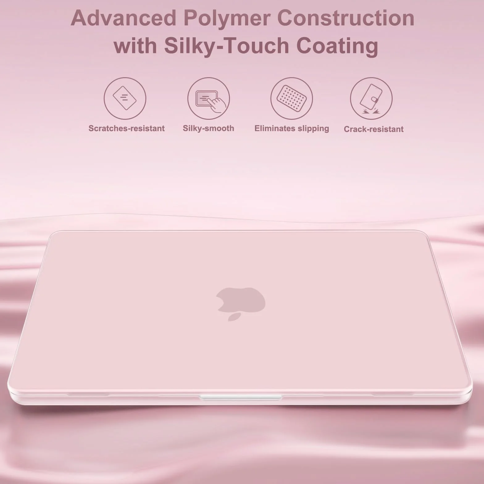 MOSISO Etui kompatybilne z MacBook Air 33.0 cm M4 M3 M2 2025 2024 2023 2022 A3240 A3113 A2681 Touch ID, twarda obudowa do MacBooka Air 34.5 cm etui z osłoną klawiatury, różowy (Baby Pink)