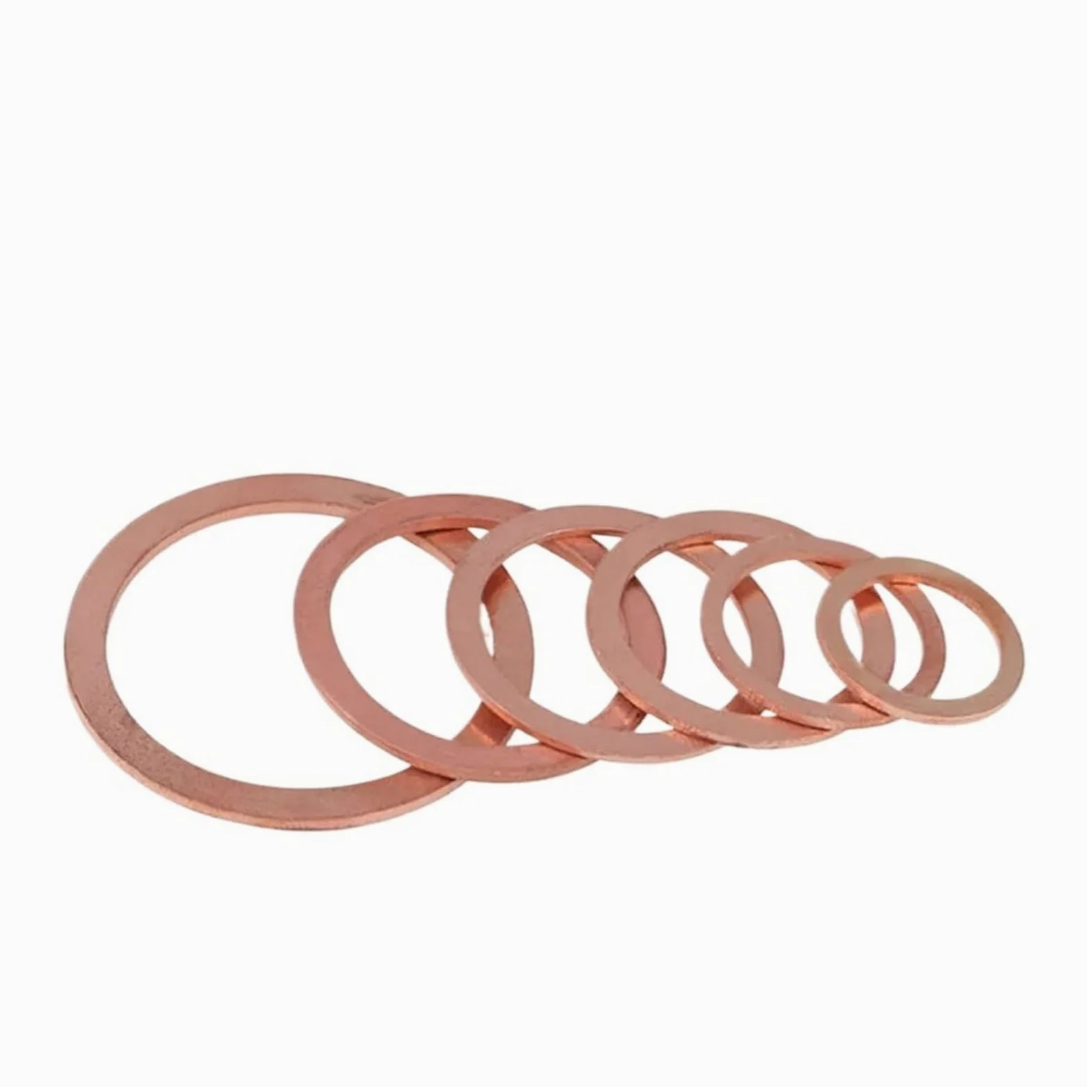 Podkładki, 50 szt. Podkładki miedziane, płaskie, pierścienie uszczelniające, podkładki dystansowe, elementy złączne(M12x16x1mm)