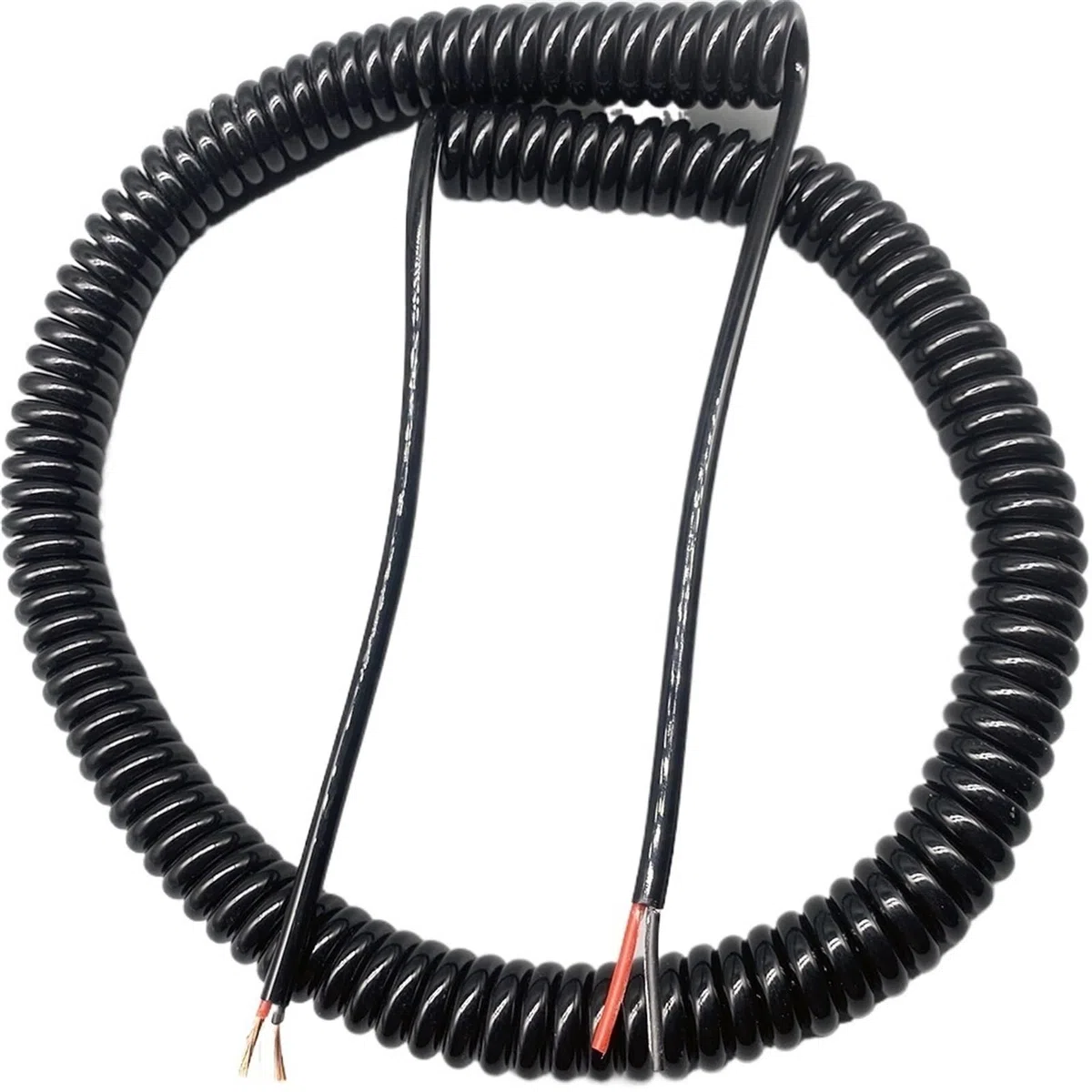 Zwinięty przewód spiralny, 2 żyły Teleskopowy Przewód Teleskopowy 1,5 mm Kwadratowy Rozciągliwy 1-12 metrów Czarny Kabel Spiralny Przedłużenie Sprężyny Czystej Miedzi (Rozciągliwy 12 metrów)