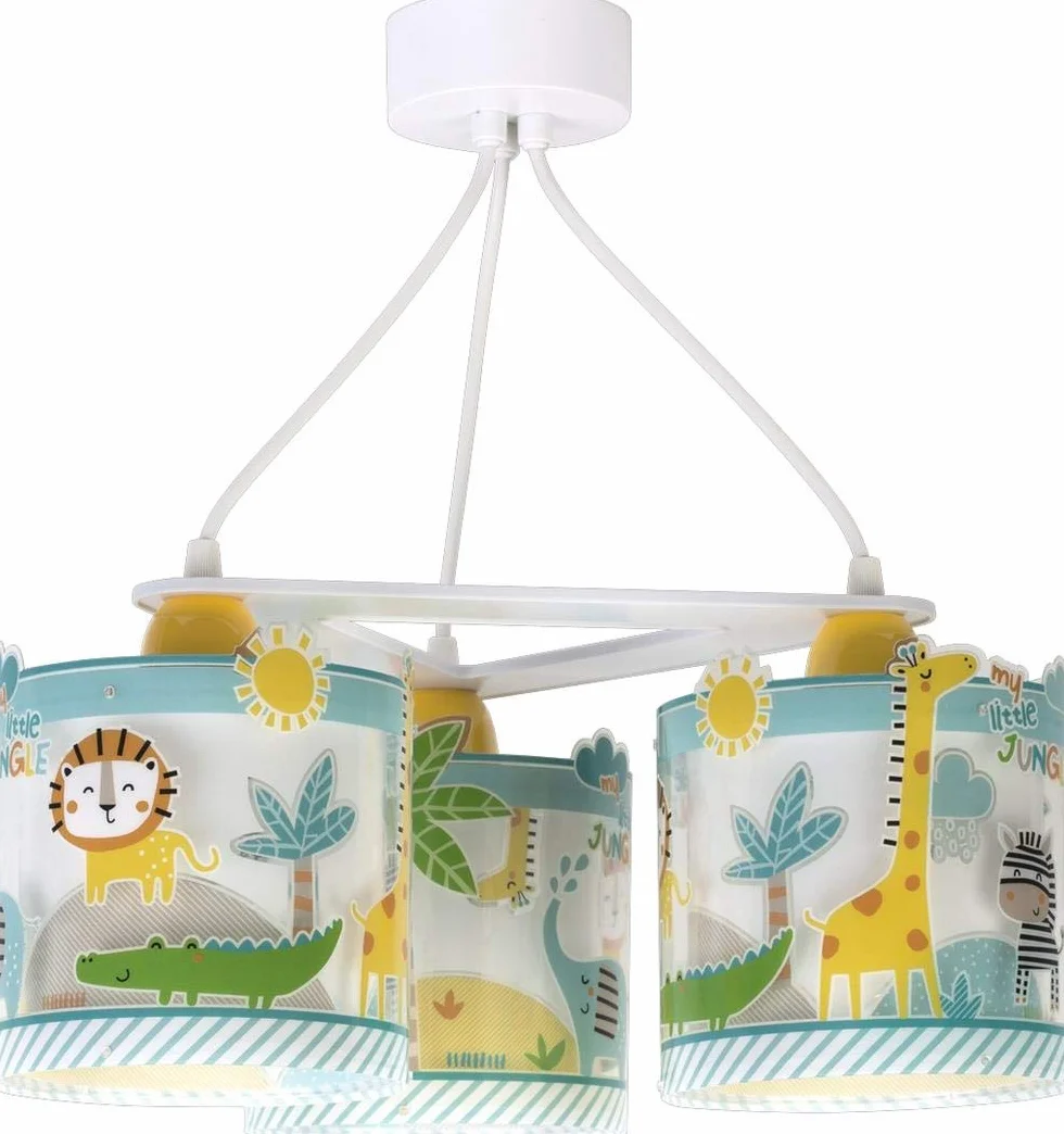 Dziecięca lampa sufitowa Dalber z 3 źródłami światła My Little Jungle Jungle Animals