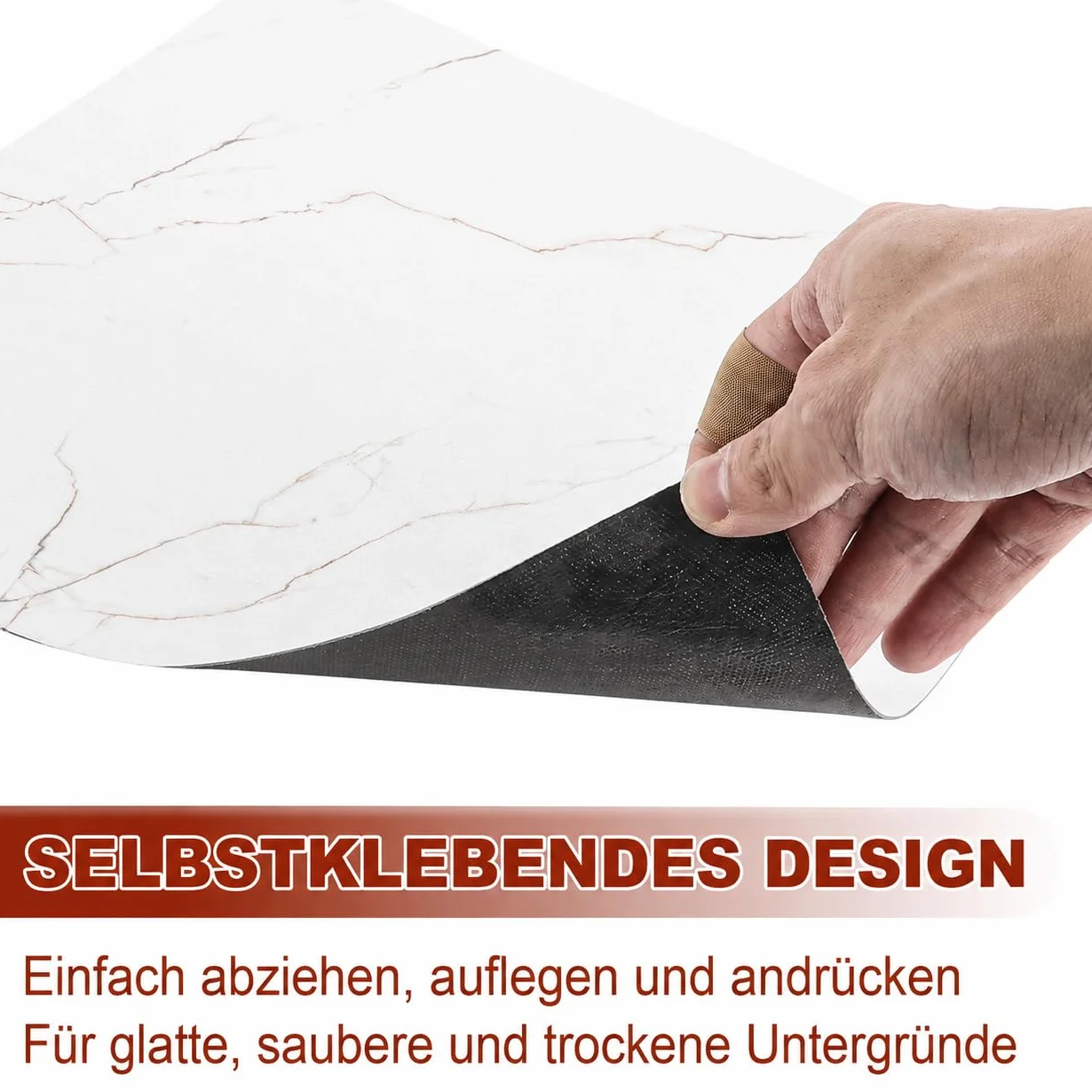 CYEER 40 sztuk / 3,6 m² samoprzylepne pokrycie gleby PCV 30 x 30 cm, samoprzylepny winyl biały marmur, samoprzylepne płytki do salonu, łazienki