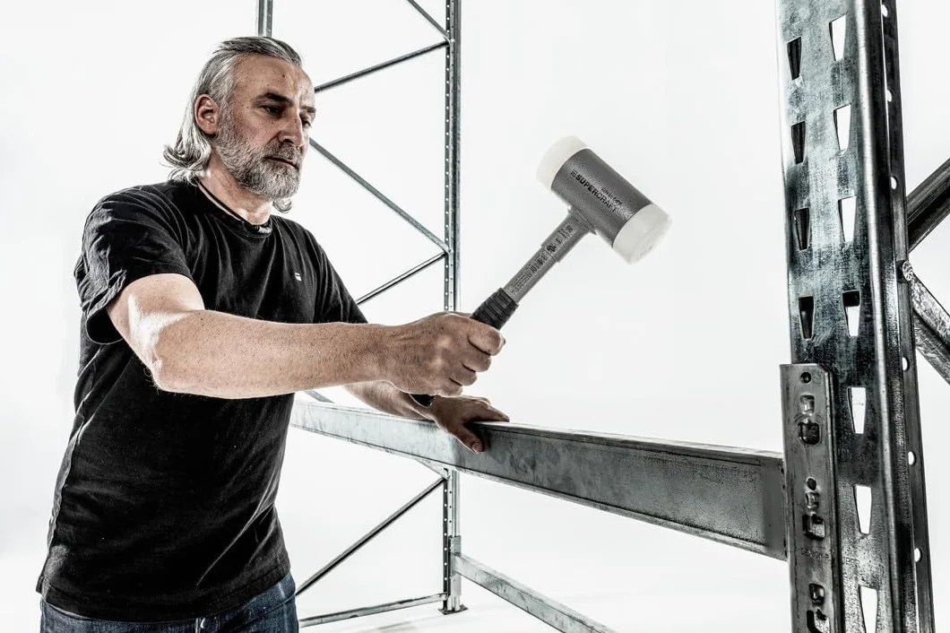 Supercraft młotek ochronny, z odpornym na pęknięcia trzonkiem z rur stalowych i ergonomicznie ukształtowanym, antypoślizgowym uchwytem | śr. = 50 mm | 3377.050