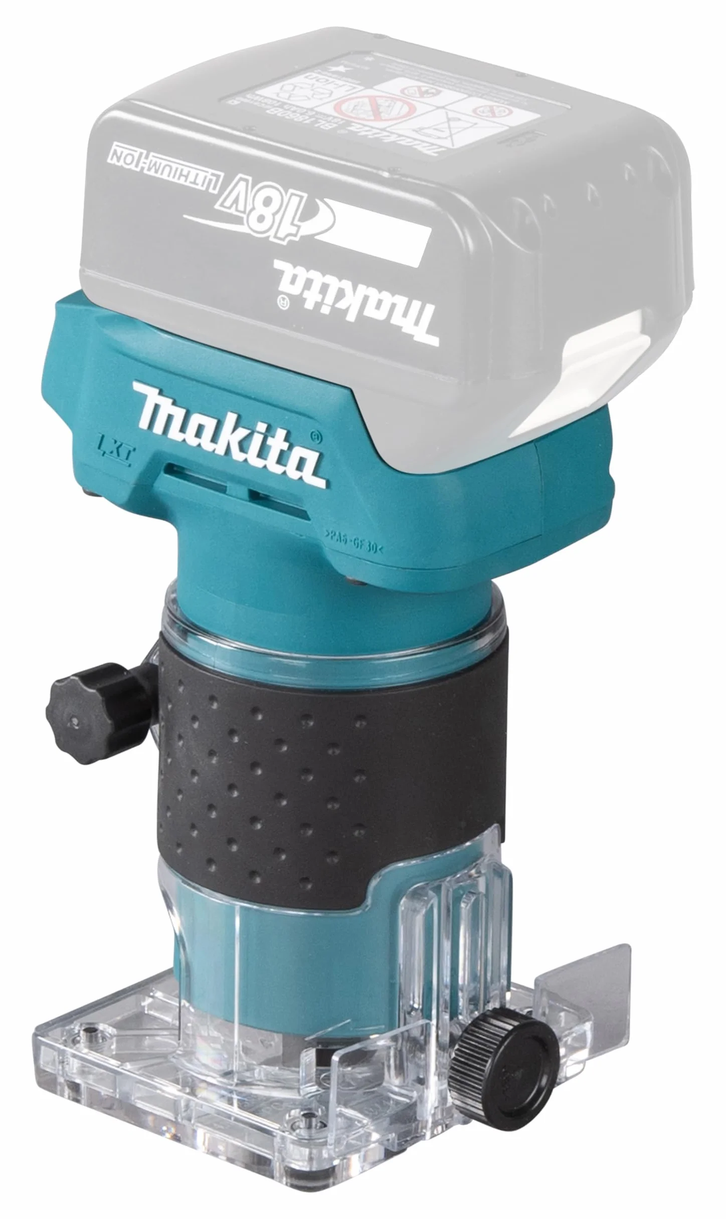 Makita DRT52Z 18V Li-ion LXT bezszczotkowy router/trymer, baterie i ładowarka nie są dołączone