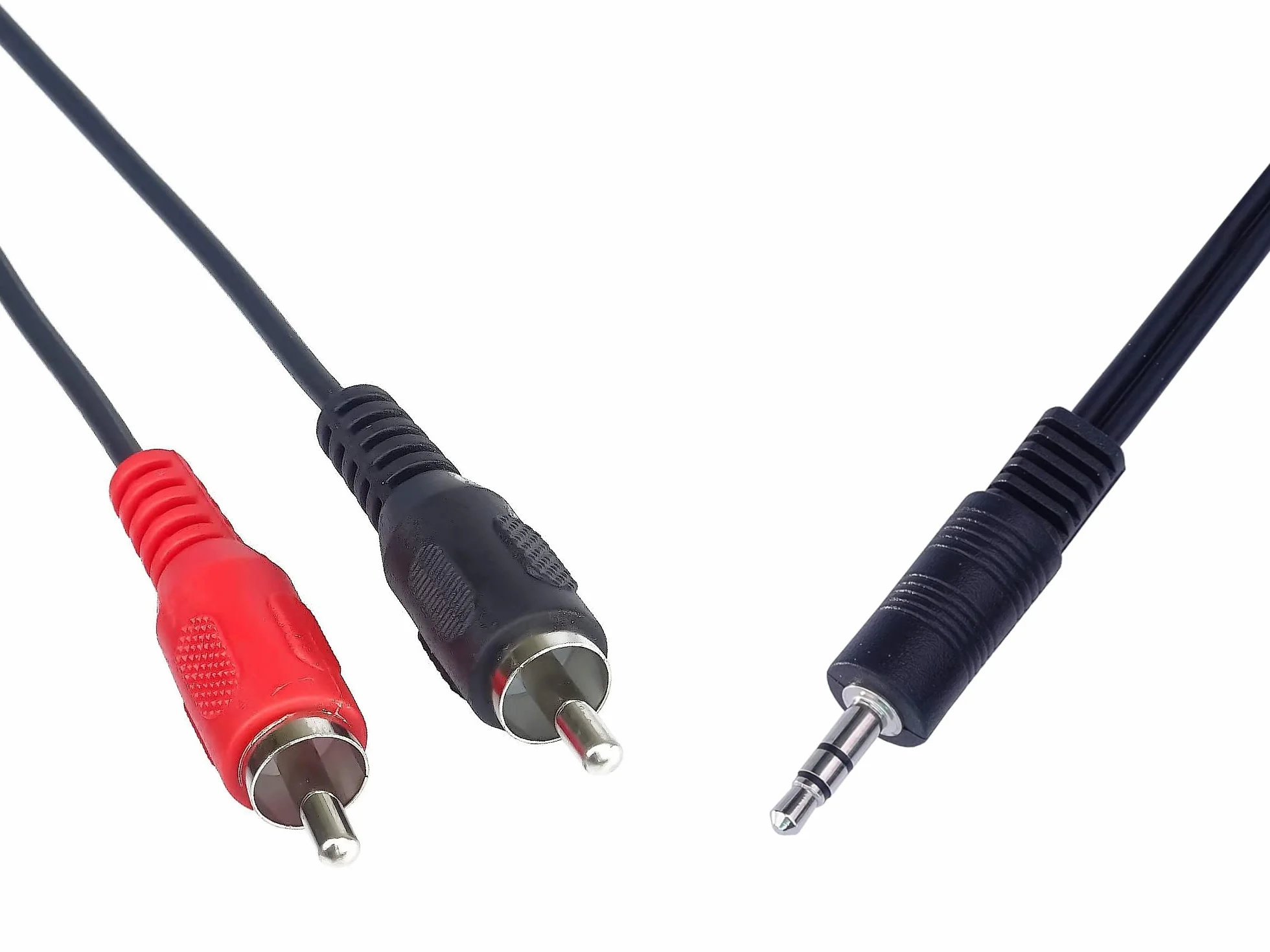 PremiumCord Kabel Jack Na RCA Y 2m, Wtyk 3,5mm Na 2x RCA, Dźwięk Stereo, Czarny