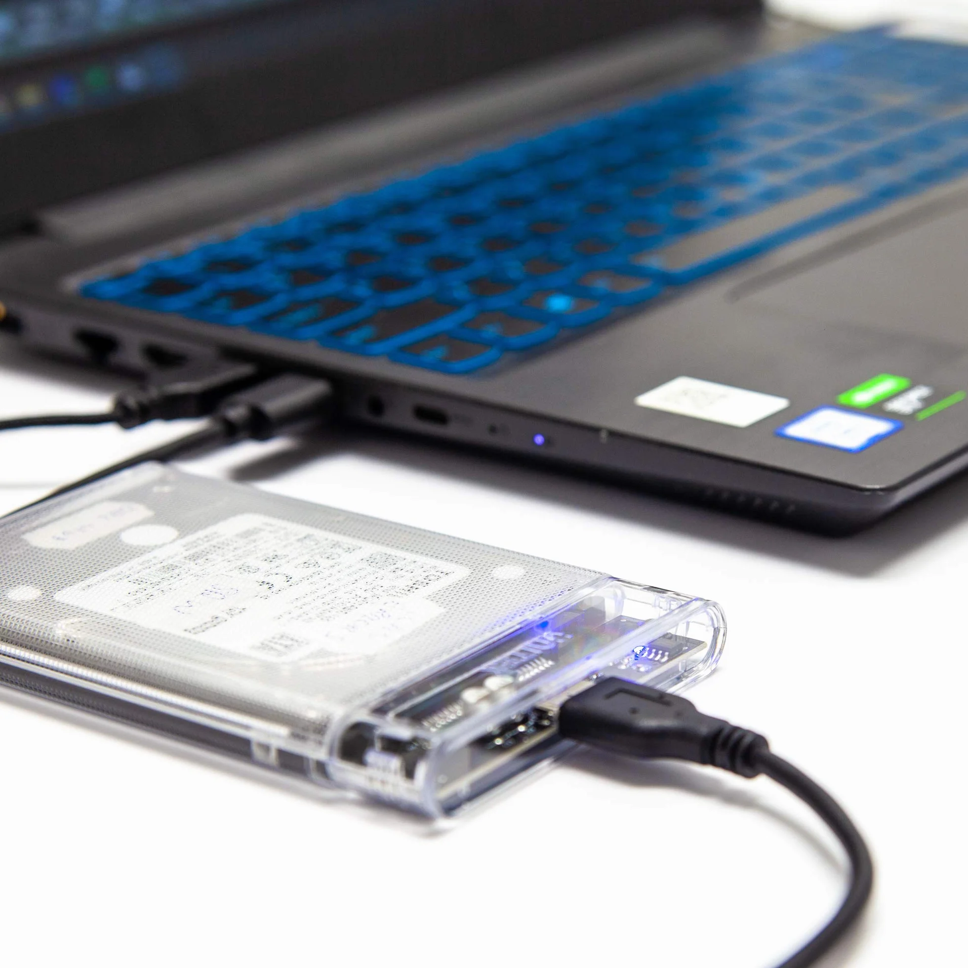 Obudowa UNITEK do dysków twardych 2,5 cala HDD/SSD SATA I/II/III, USB 3.0, przezroczysta