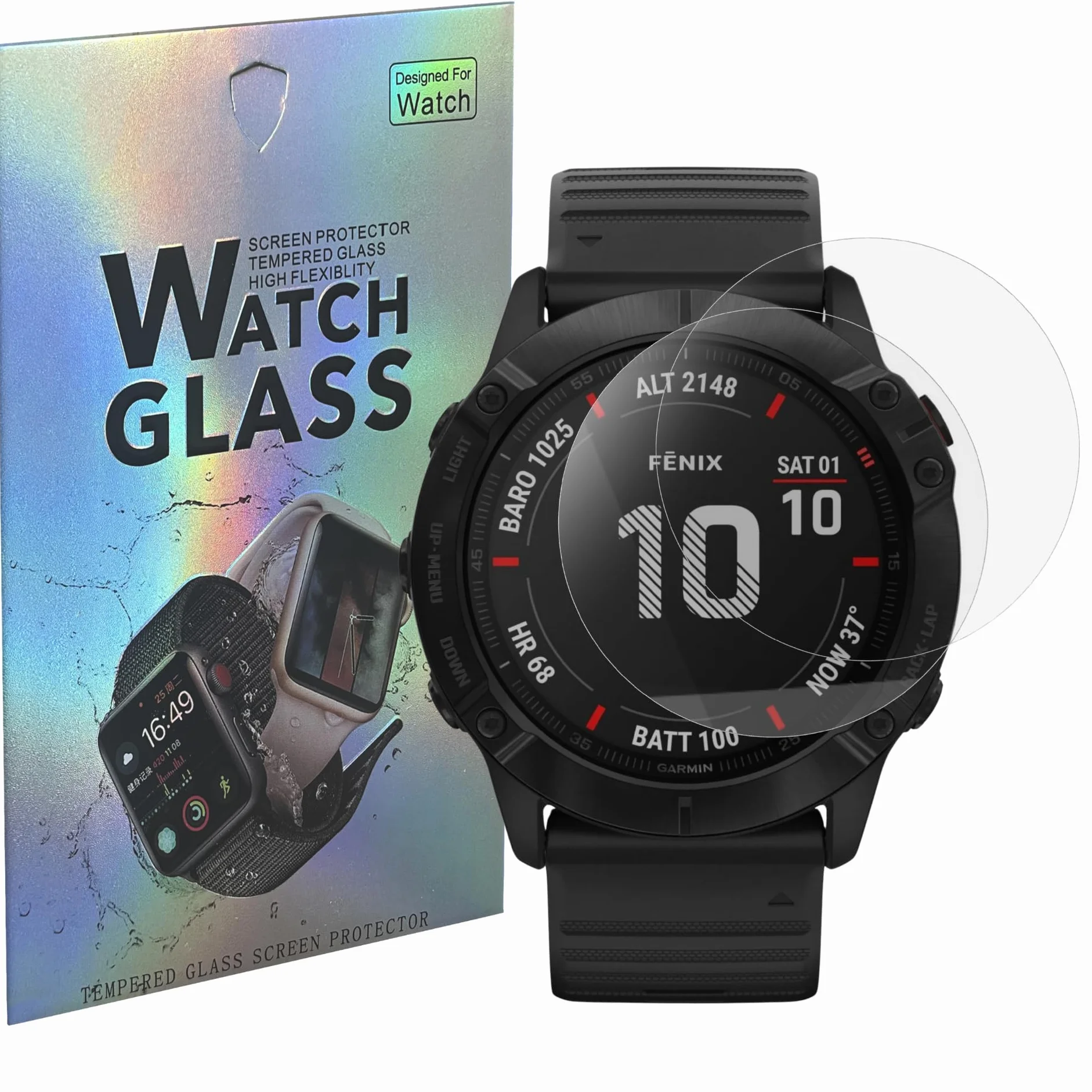 PHONILLICO szkło hartowane do Garmin Fenix 6X / 6X Solar / 6X Sapphire zestaw 2