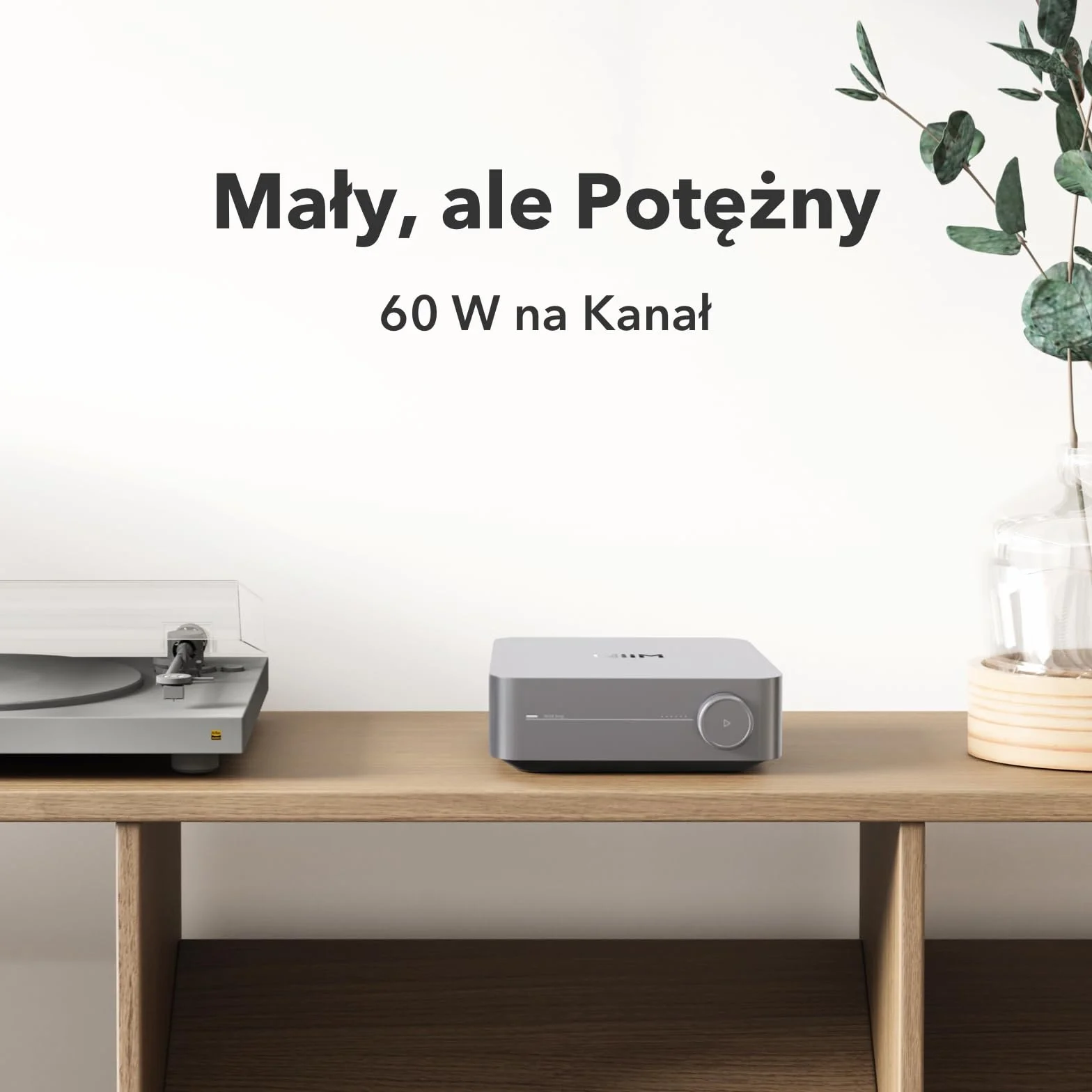 WiiM Amp Wzmacniacz Strumieniowy Multiroom AirPlay Google Cast Alexa HDMI Sterowanie Głosowe Space Grey
