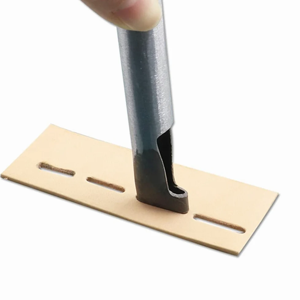 1 szt.Szerokość 3mm skórzany owalny kształt dziurkacz owalny kąt rozstawienie paska narzędzia do dziurkowania DIY Craft skórzany dziurkacz narzędzie do wiercenia otworów, 13mm X 3mm