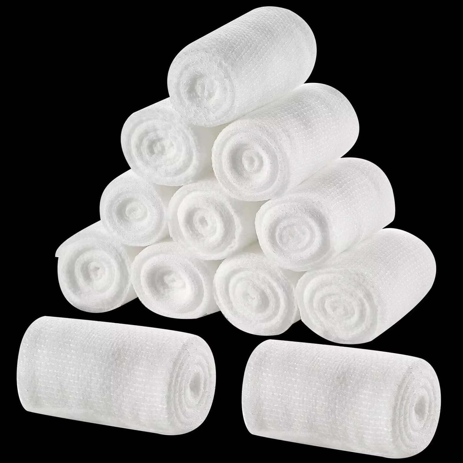 Rolki bandażowe z gazy 10 cm x 4,5 m - bandaże dostosowane do pomocy miękka rolka rozciągliwa owijka do pierwszej pomocy w pielęgnacji ran - 12 rolek