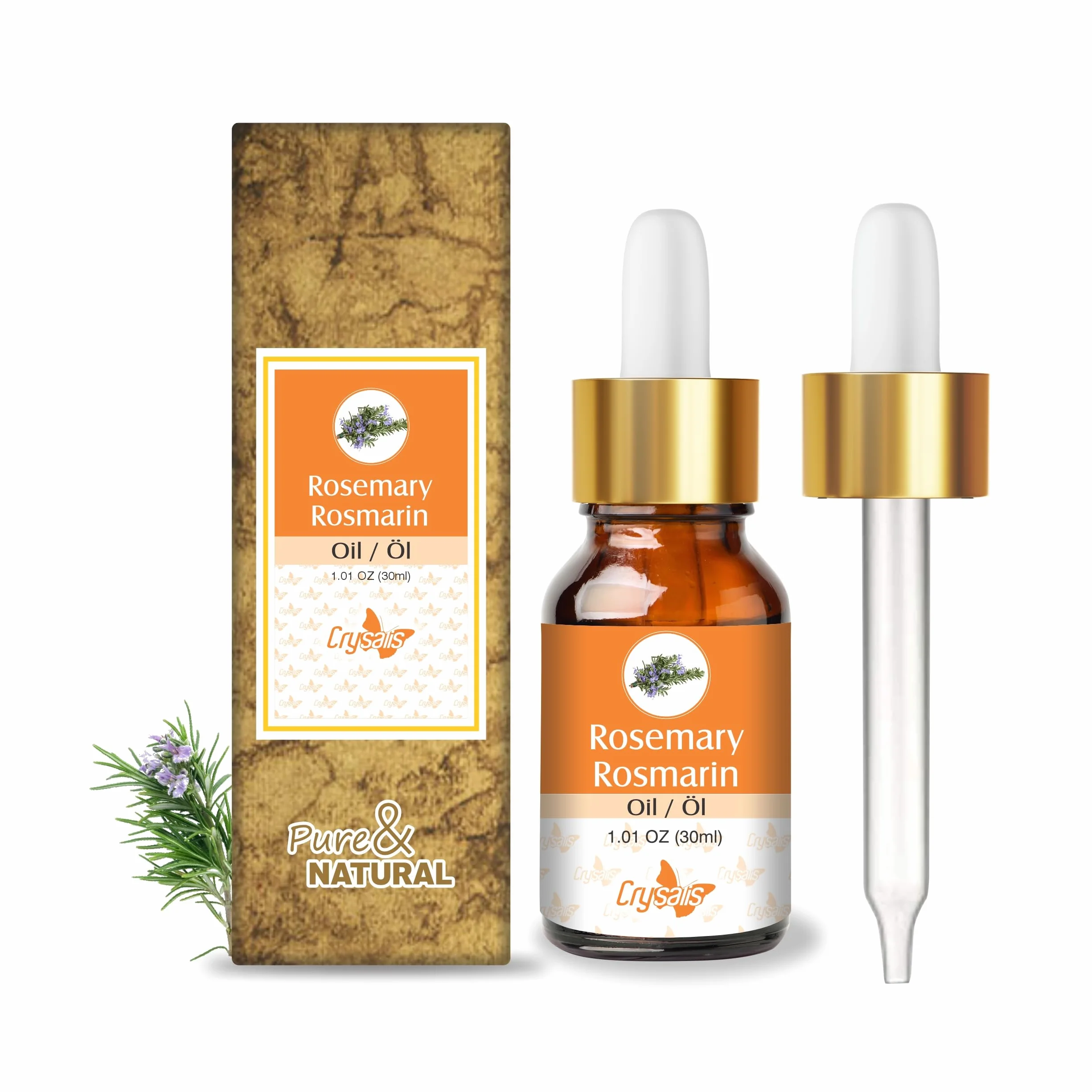Olejek z rozmarynu Crysalis (Rosmarinus officinalis L.) – 1,01 Fl Oz (30 ml)