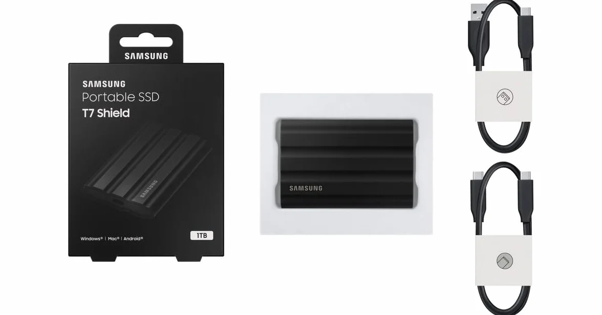 Samsung T7 Shield MU-PE1T0S/EU Przenośny Dysk SSD 1 TB Czarny