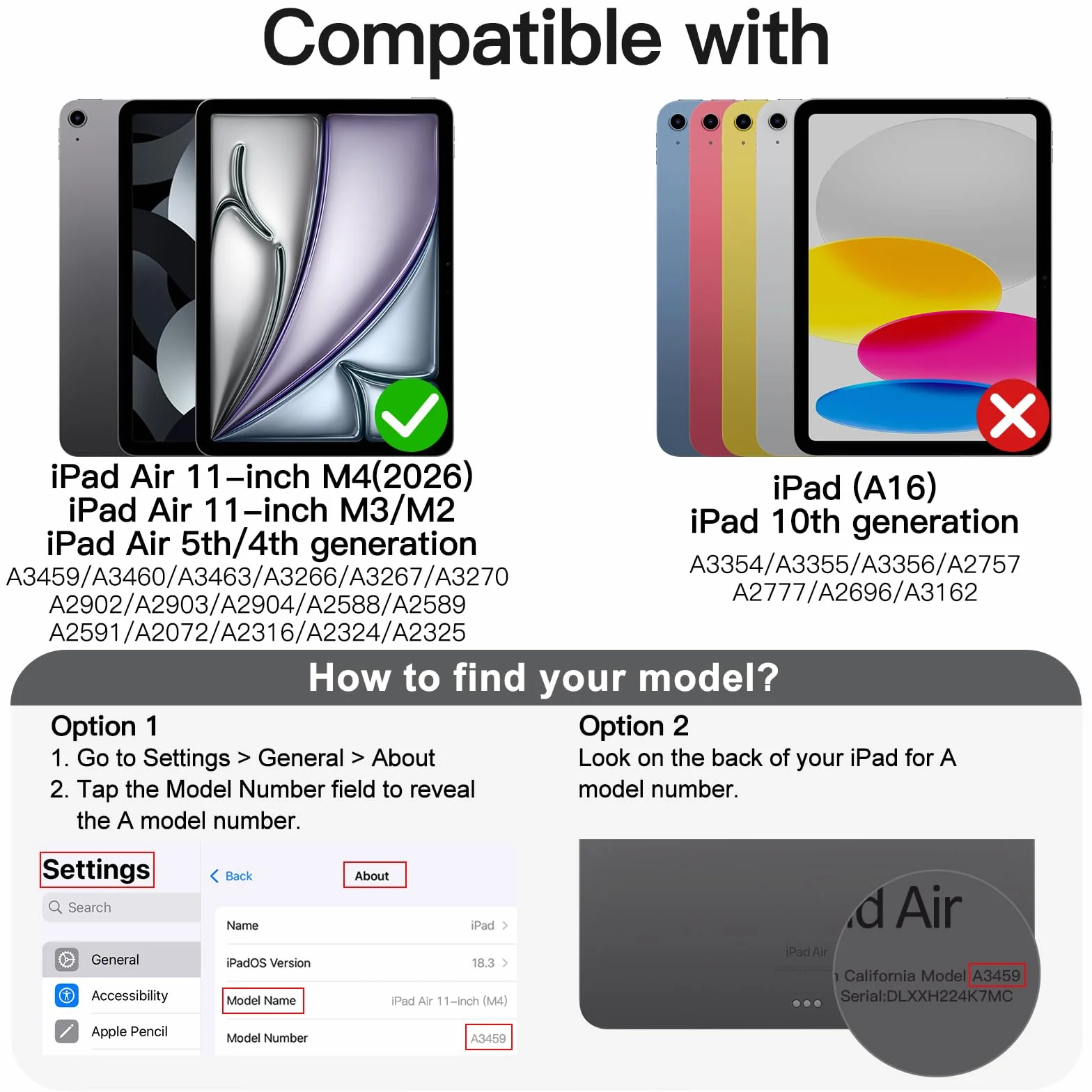 JETech Obrotowe Etui dla iPad Air 11 Cala M4/M3/M2 (2026/2025/2024) z Uchwytem na Pencil, Stojak 360 Stopni, Różowy