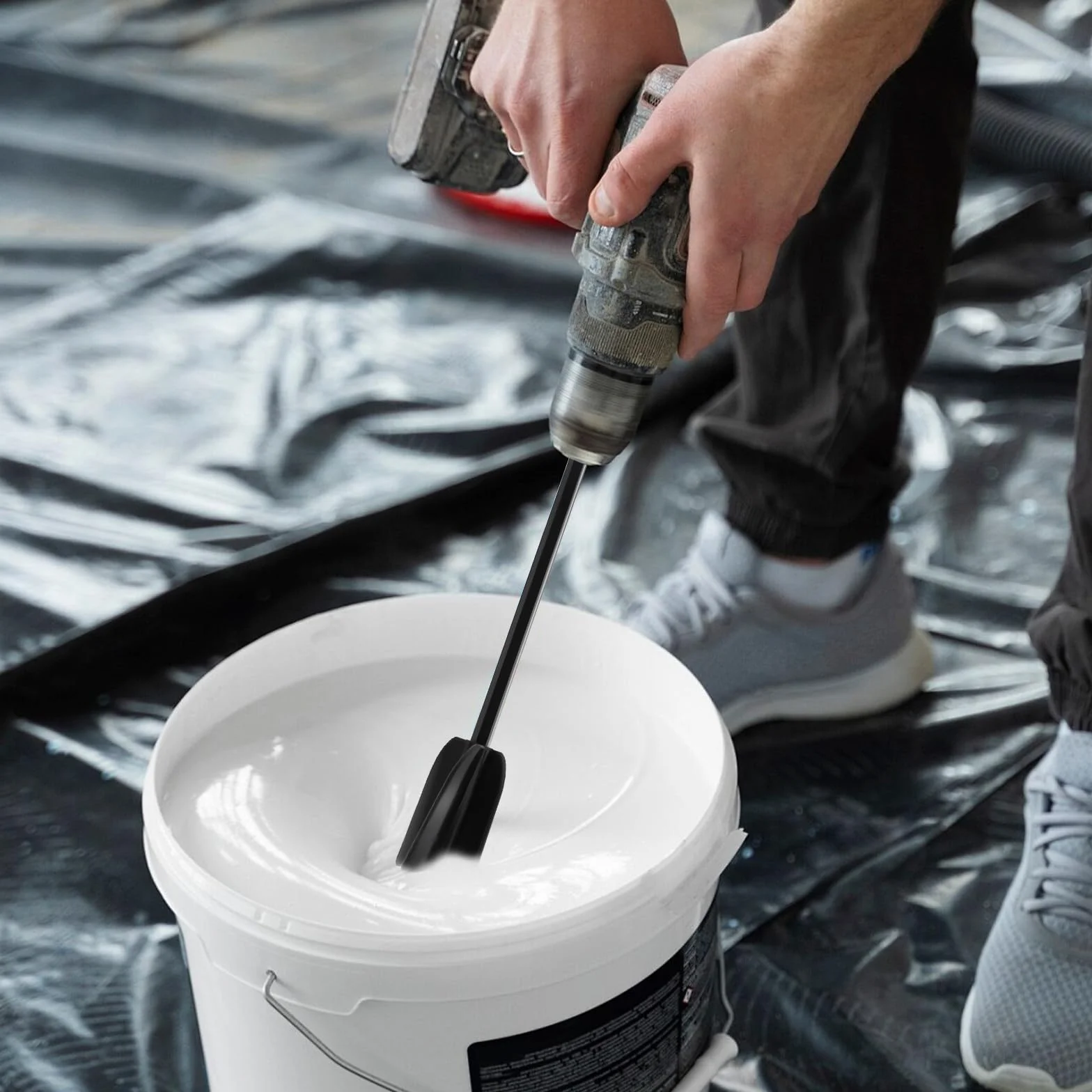 Akcesoria z żywicy epoksydowej, 6 sztuk mieszadło do 1/4 łopatek do wiertarki, mieszadło wielokrotnego użytku do farb, glazury ceramicznej i malowania (16,5/22 cm)