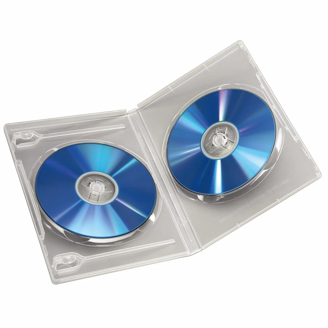 Hama Podwójne etui na DVD (również pasujące do płyt CD i Blu-ray, z folią do wkładania covers) 5 sztuk, przezroczyste