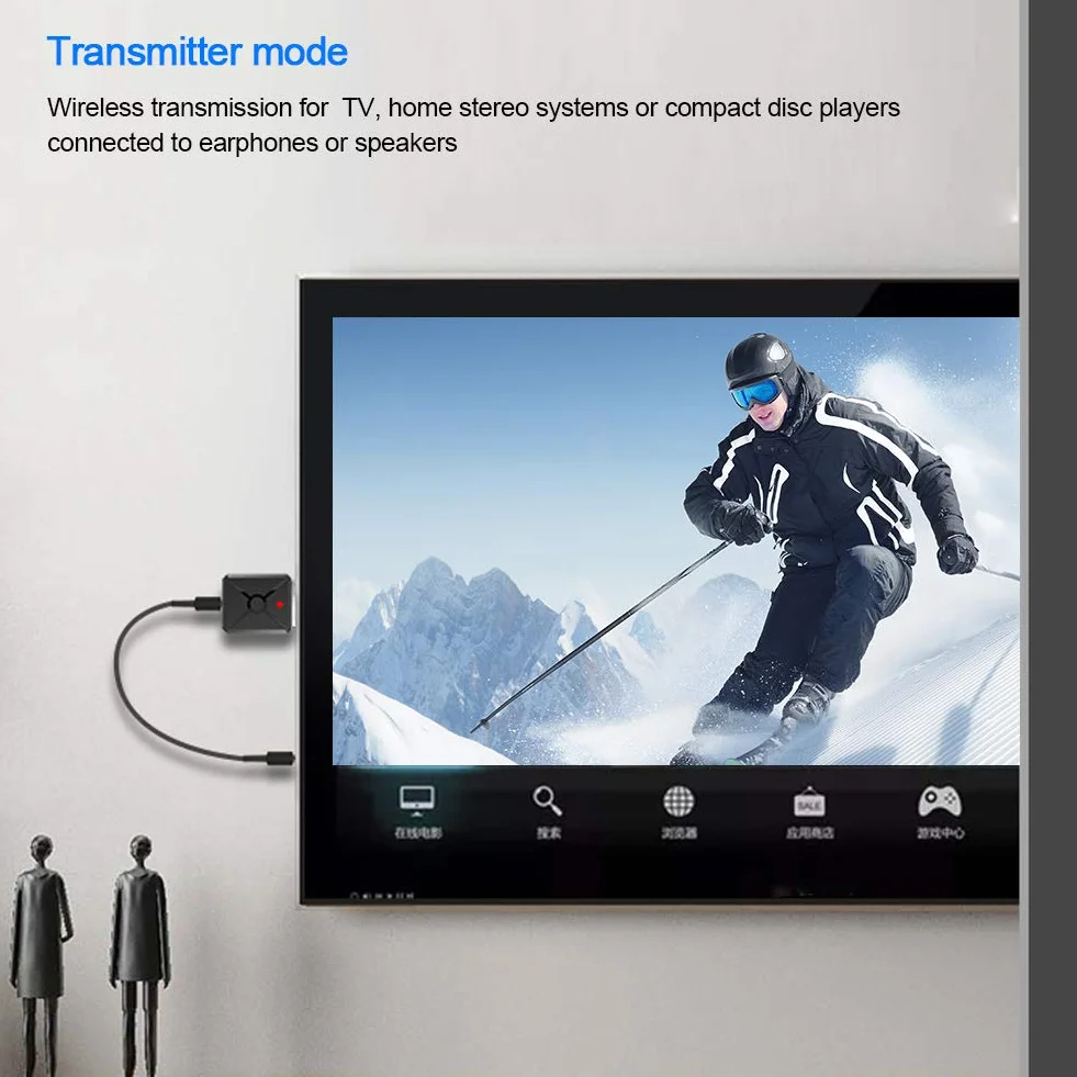 ASHATA Nadajnik Odbiornika Bluetooth USB 5.0 Bezprzewodowy Adapter Audio