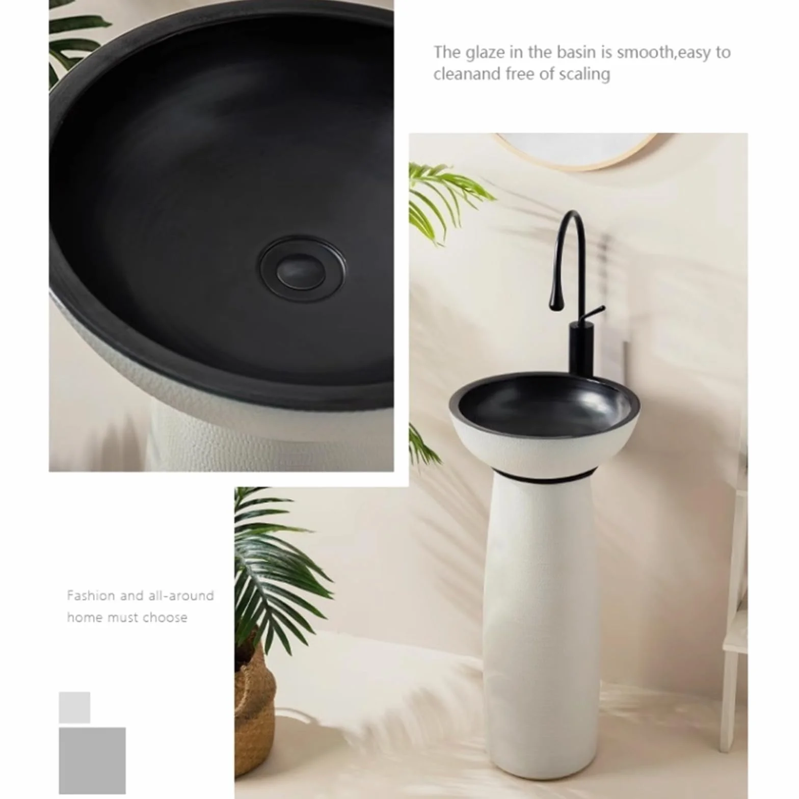 Umywalka Ceramiczna, Okrągła Umywalka Nablatowa, Umywalka Stojąca Z Baterią, Zestaw Odpływowy Itp.,F-One Size