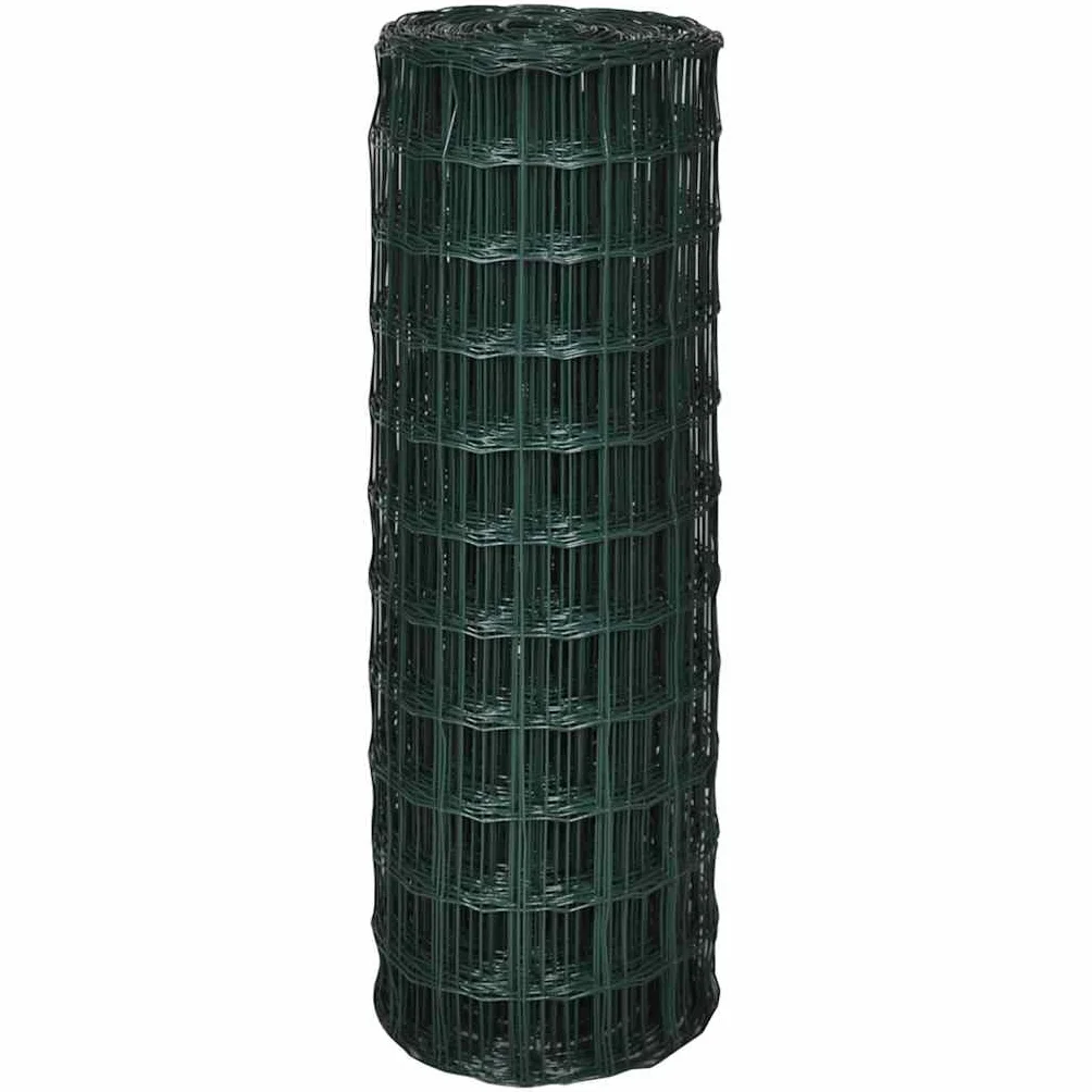 vidaXL Ogrodzenie Stalowe 25 x 1,0 m Zielone