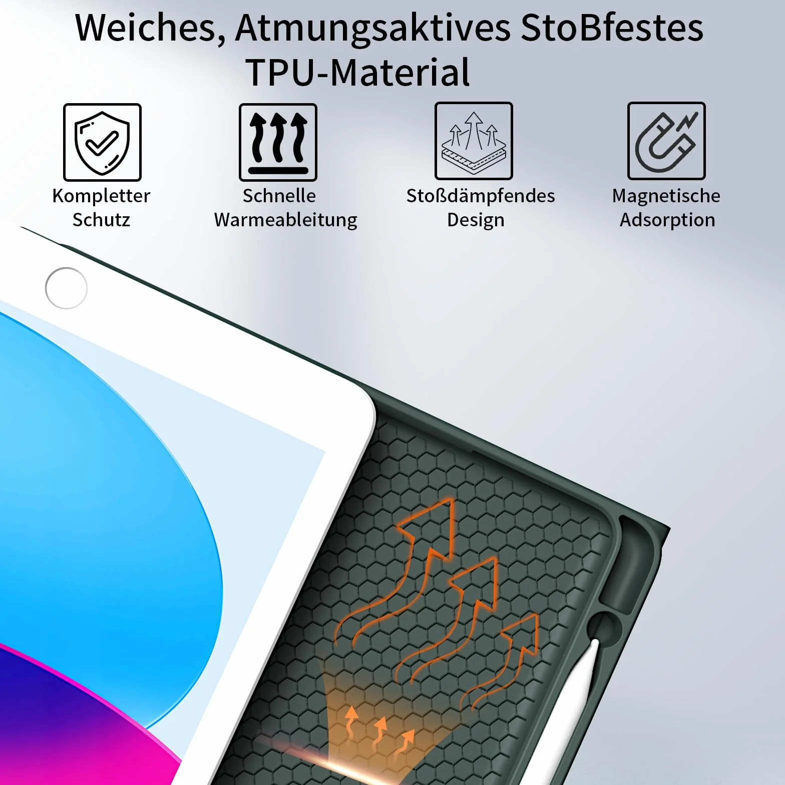 Etui z klawiaturą do iPada 9/8/7 generacji 10,2 cala TPU Bluetooth QWERTY zielony