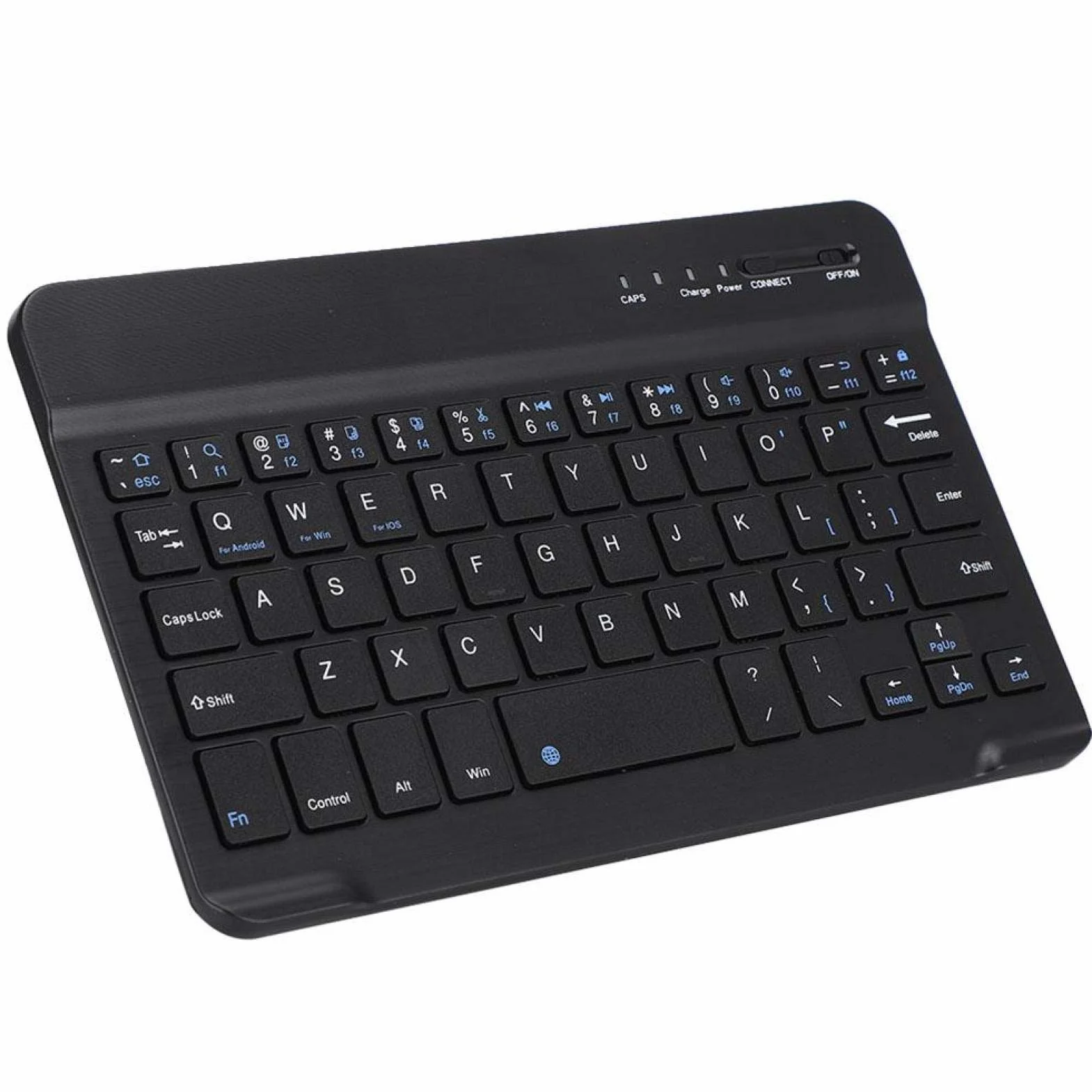 Sxhlseller klawiatura Bluetooth, 7-8 cali bezprzewodowa klawiatura Bluetooth ze stopu aluminium lekka cienka dla dla systemów Android i OS - czarna