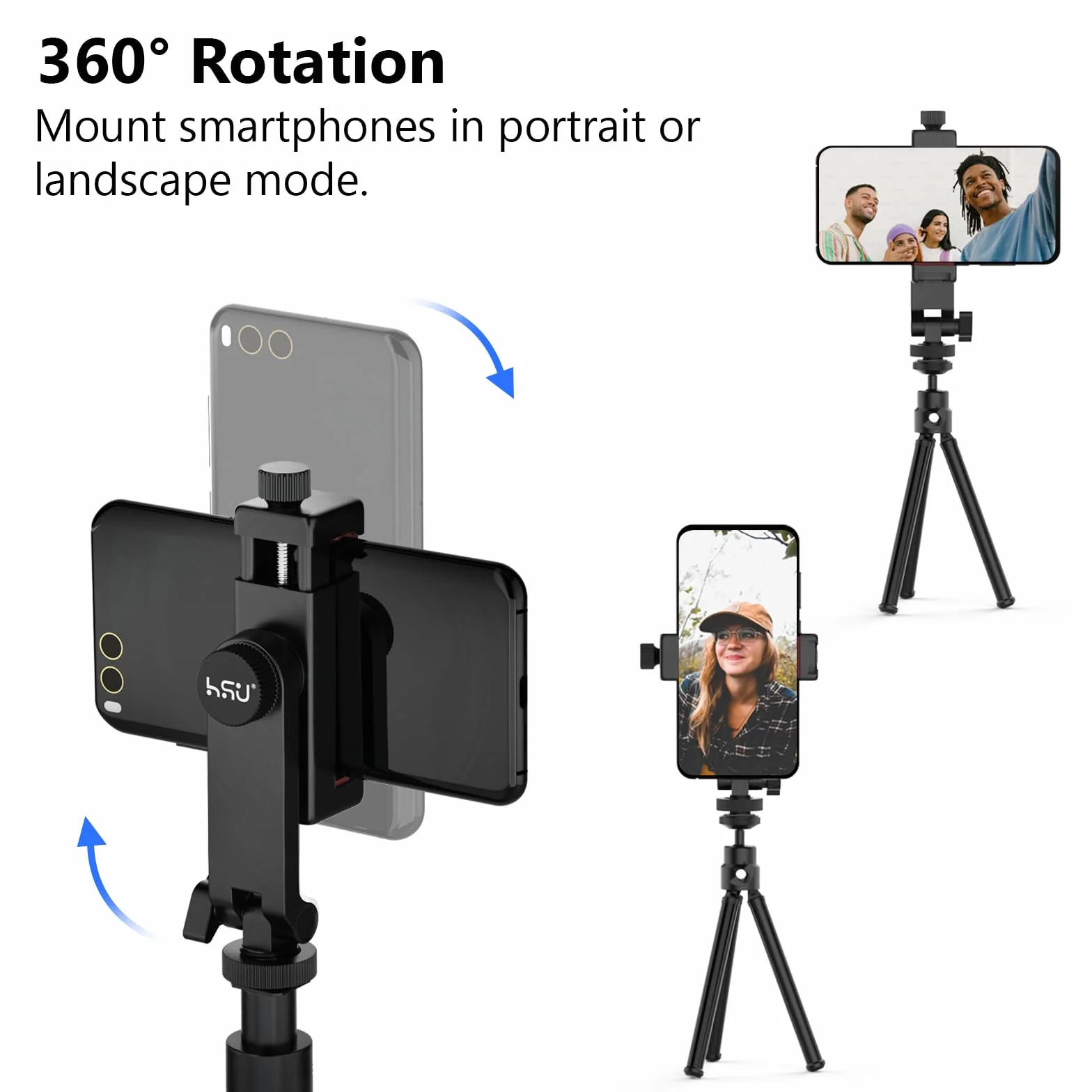 HSU Uchwyt na telefon z zimną stopką, uniwersalny adapter do statywu, 5,3-10 cm, do fotografii mobilnej