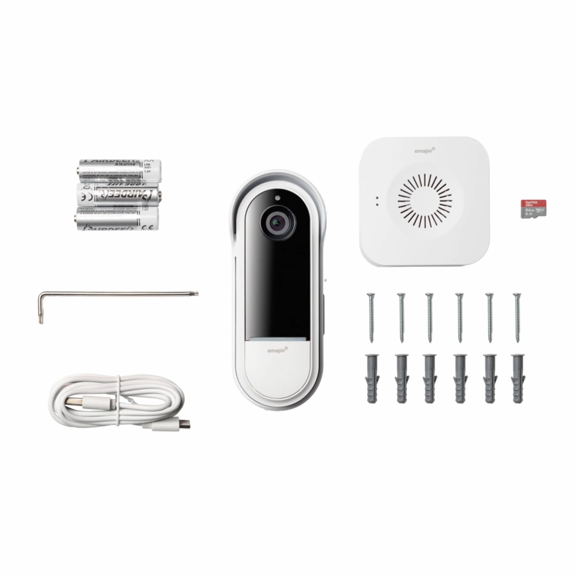 OMAJIN by Netatmo 2K Inteligentny wideodomofon bezprzewodowy bateryjny IP65 OVD-01
