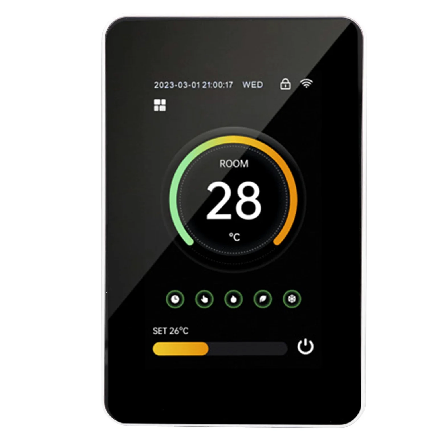 FTVOGUE Inteligentny Termostat WiFi Cyfrowy Ekran Dotykowy Termostat Ogrzewania Podłogowego 100 do 250VAC 3A Sterowanie aplikacją Pionowy Ekran od 41 do 158 Fahrenheita Ogrzewania Wody w Domu (3A)
