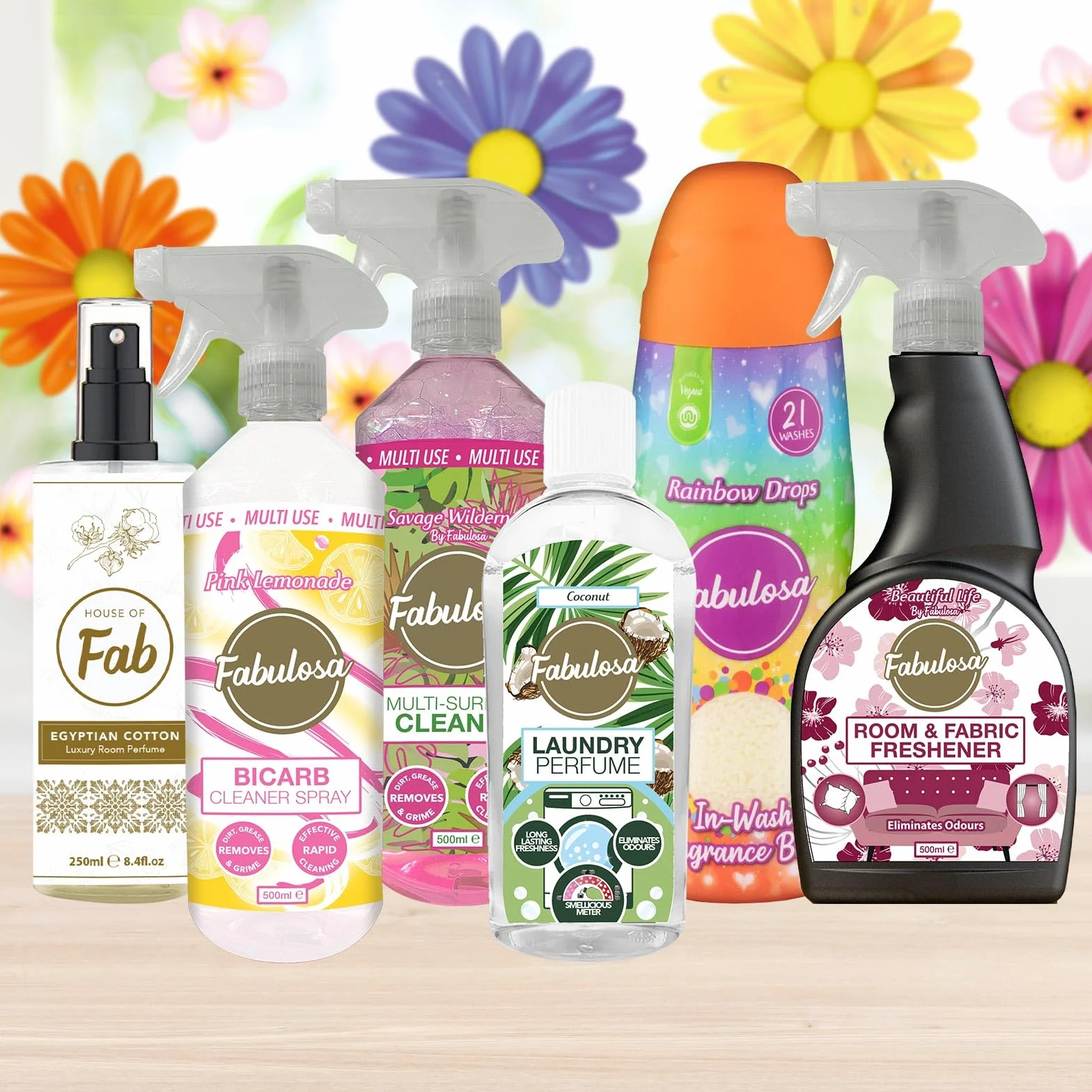 Uniwersalny środek do czyszczenia kuchni Fabulosa Spotless Kitchen w sprayu do wielu różnych powierzchni, o długotrwałym zapachu, 9 szt., 500 ml, Flora