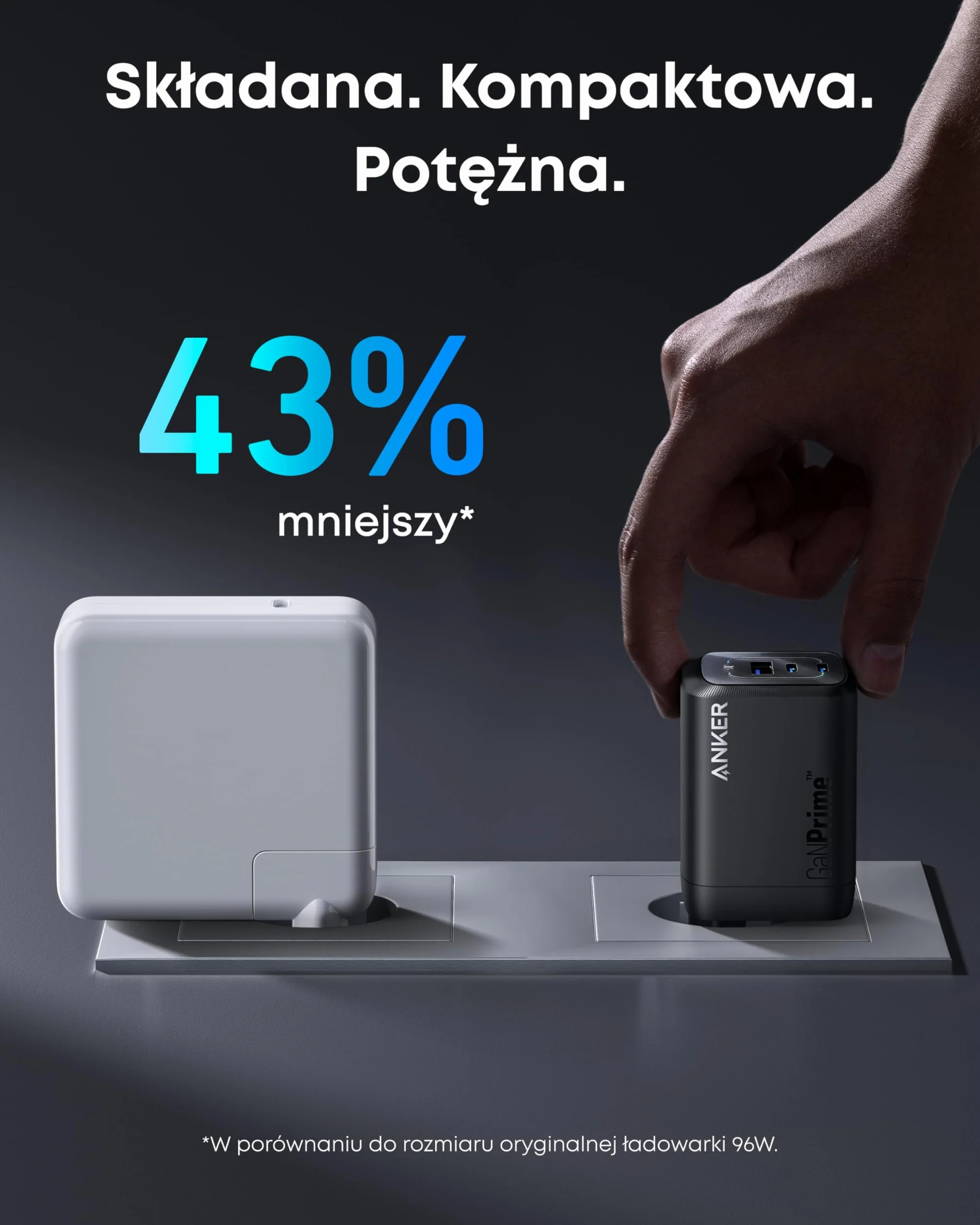 Anker Prime GaN 100 W Ładowarka USB-C 3-portowa PPS Składana