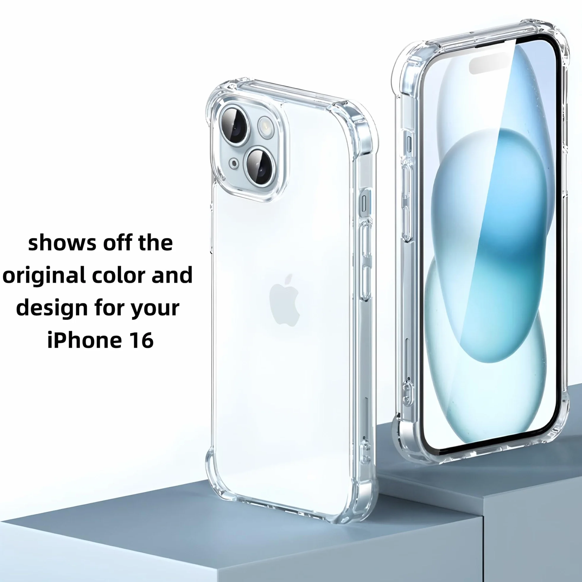 Etui iPhone 15 Plus Żel TPU Silikonowe Przezroczyste + 3× Szkło Hartowane Folia Ochronna