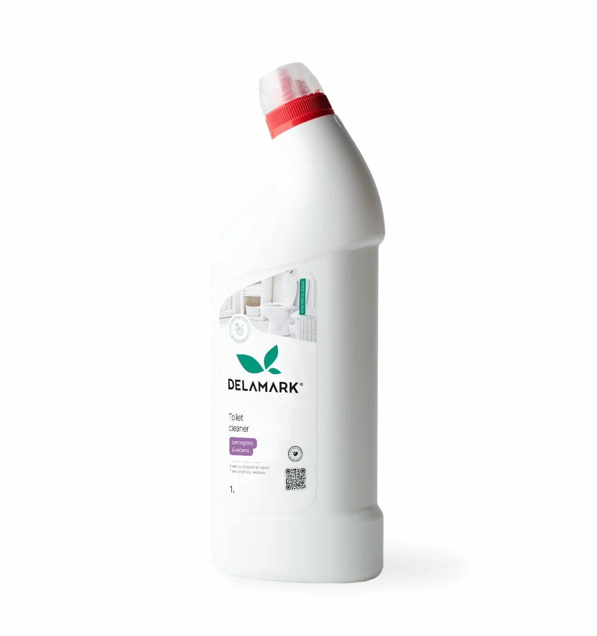 Żel do WC, silny środek do usuwania kamienia, usuwa brud i plamy, naturalny zapach, płyn do głębokiego czyszczenia toalety Trawa cytrynowa i werbena, 1L, Eko Produkt